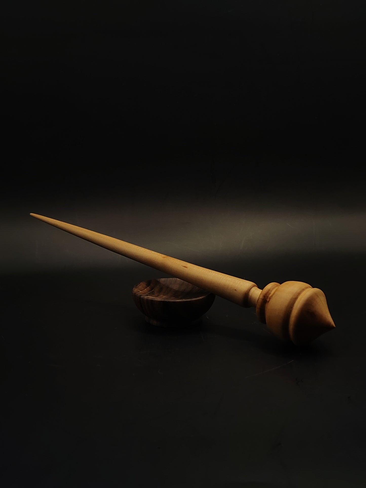 Support Spindle Set 26g 0.92oz 24.5cm 9.65in Apple Shaft Pear Whorl Walnut Bowl