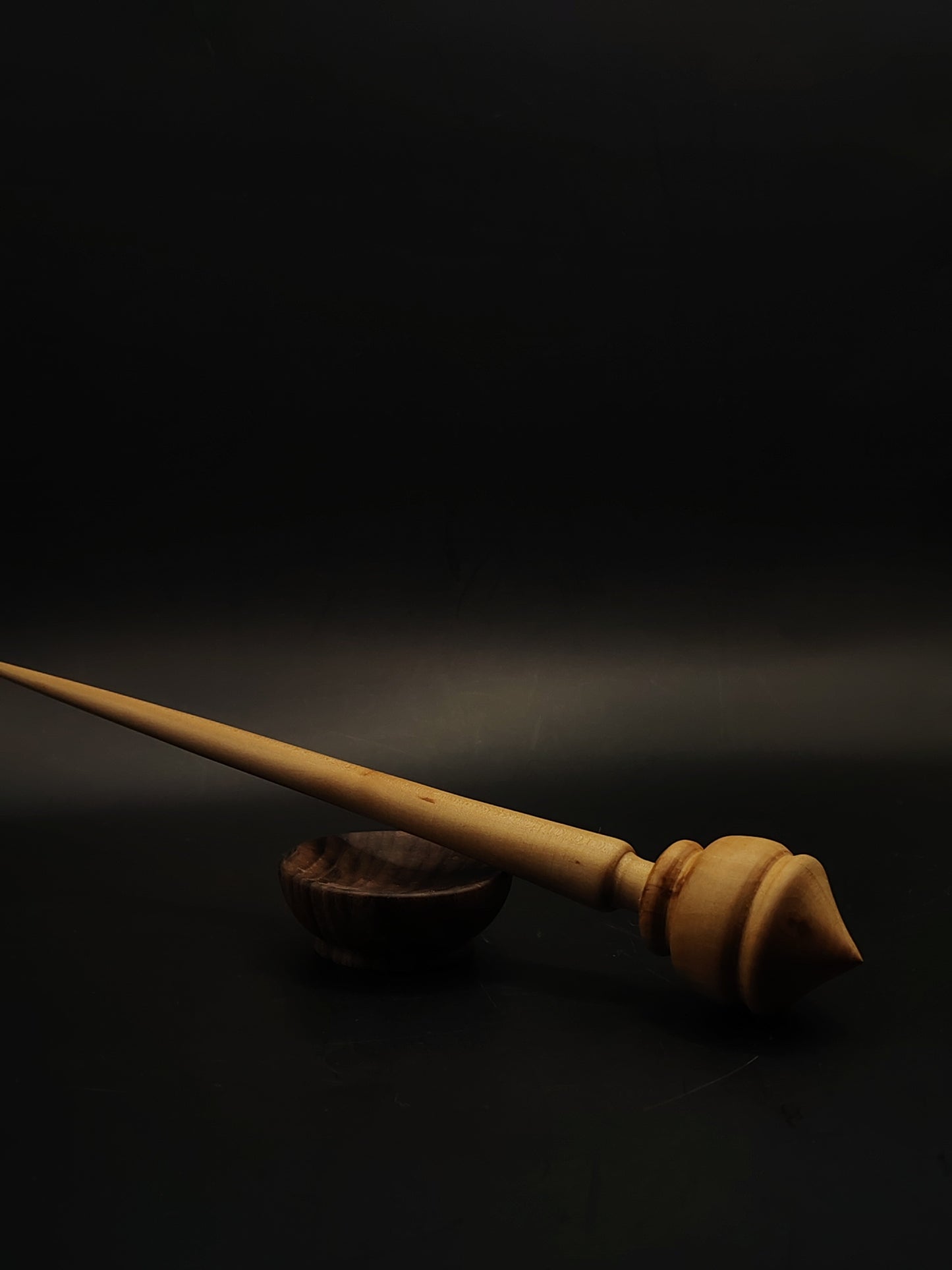 Support Spindle Set 26g 0.92oz 24.5cm 9.65in Apple Shaft Pear Whorl Walnut Bowl