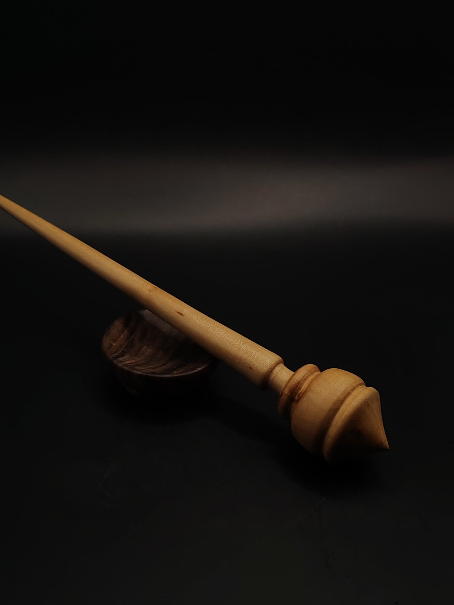 Support Spindle Set 26g 0.92oz 24.5cm 9.65in Apple Shaft Pear Whorl Walnut Bowl
