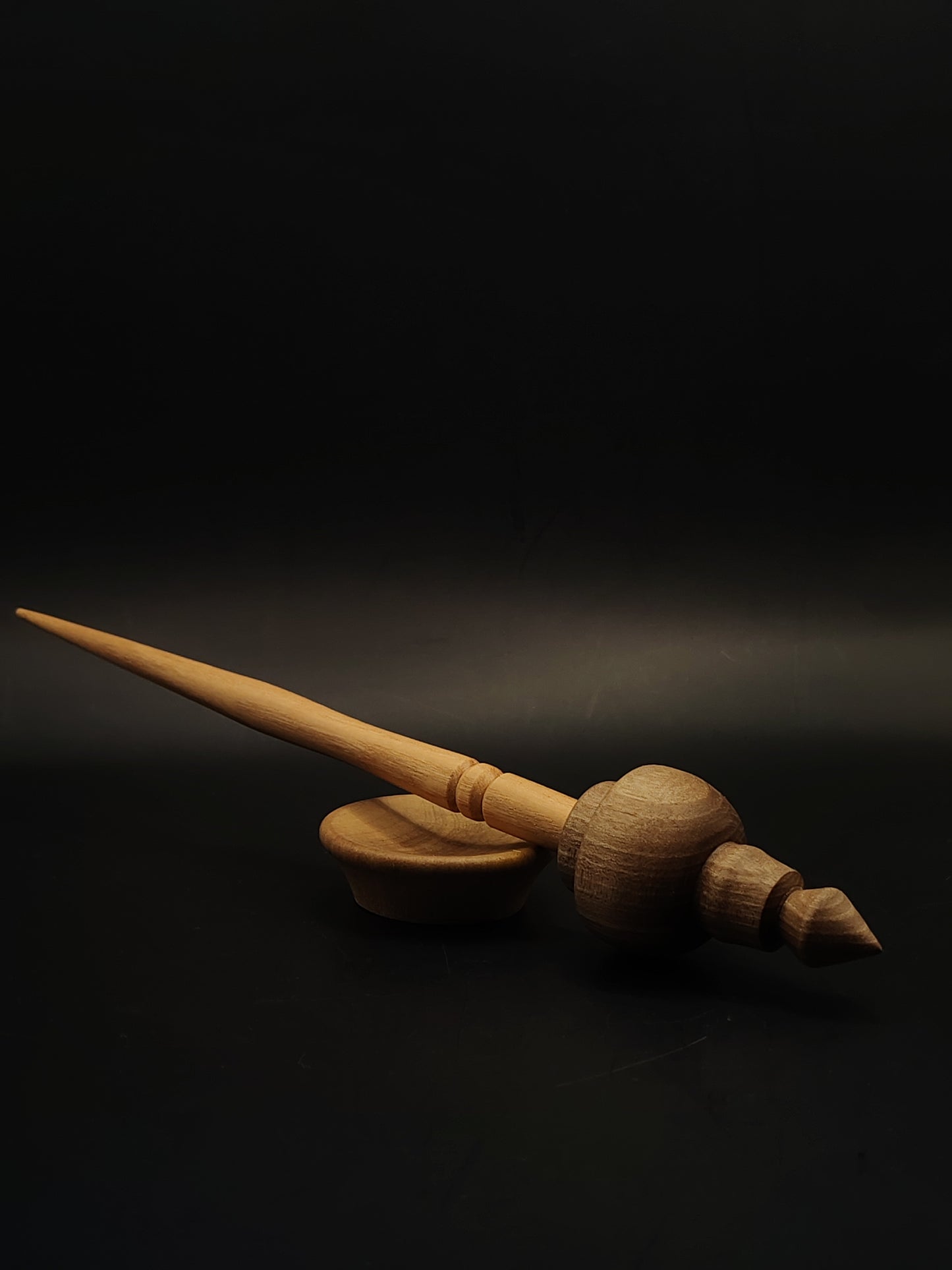 Support Spindle Set 28g 0.99oz 25cm 9.84in Ash Shaft Walnut Whorl Pear Bowl