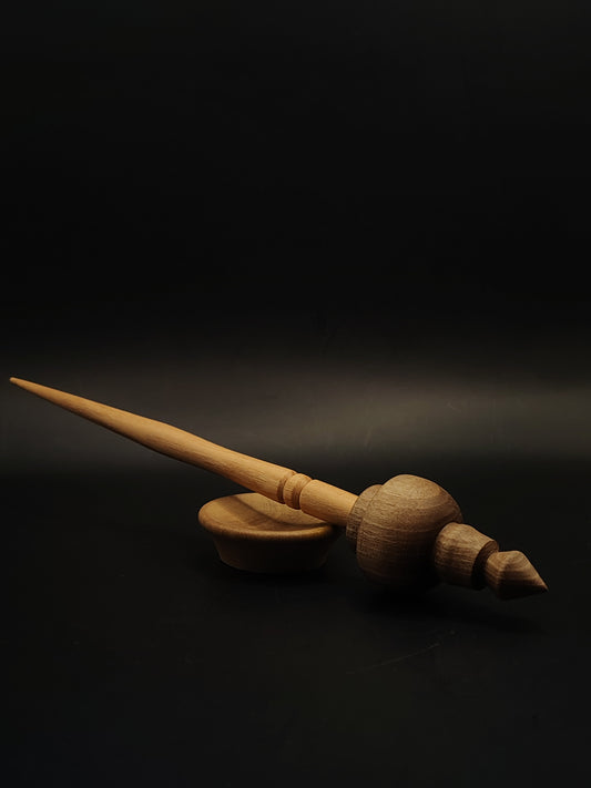 Support Spindle Set 28g 0.99oz 25cm 9.84in Ash Shaft Walnut Whorl Pear Bowl