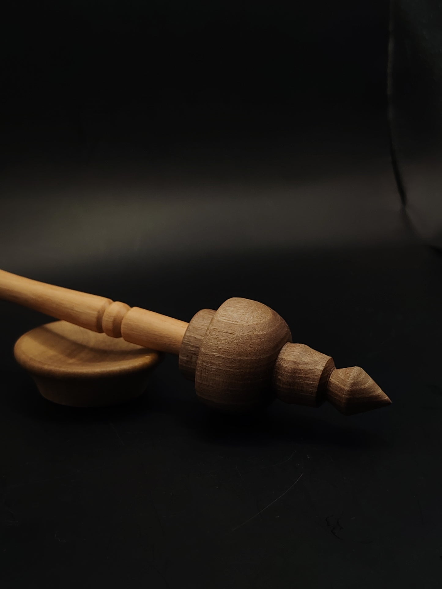 Support Spindle Set 28g 0.99oz 25cm 9.84in Ash Shaft Walnut Whorl Pear Bowl