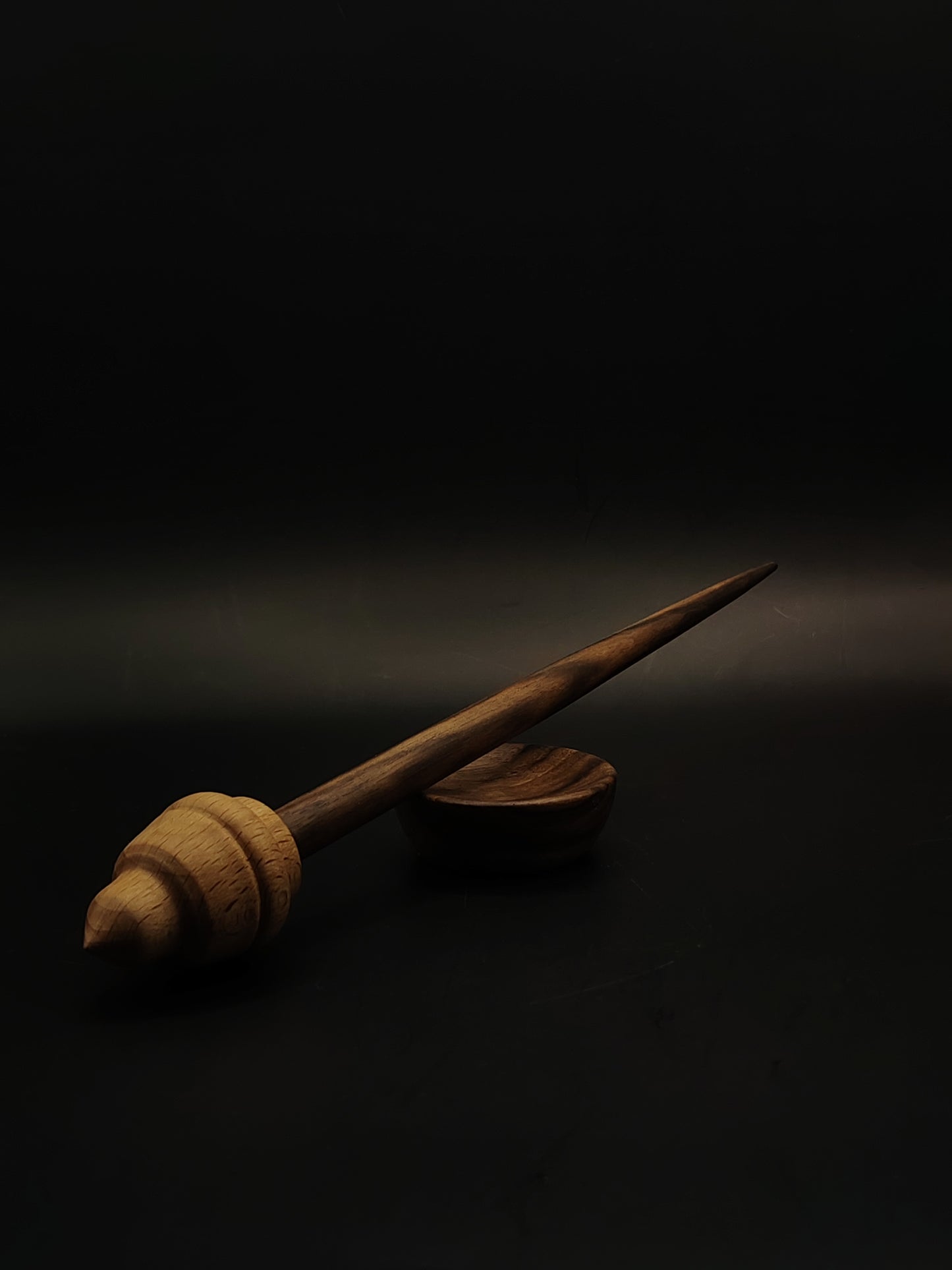 Support Spindle Set 27g 0.95oz 27.5cm 10.83in Walnut Shaft Beech Whorl Walnut Bowl