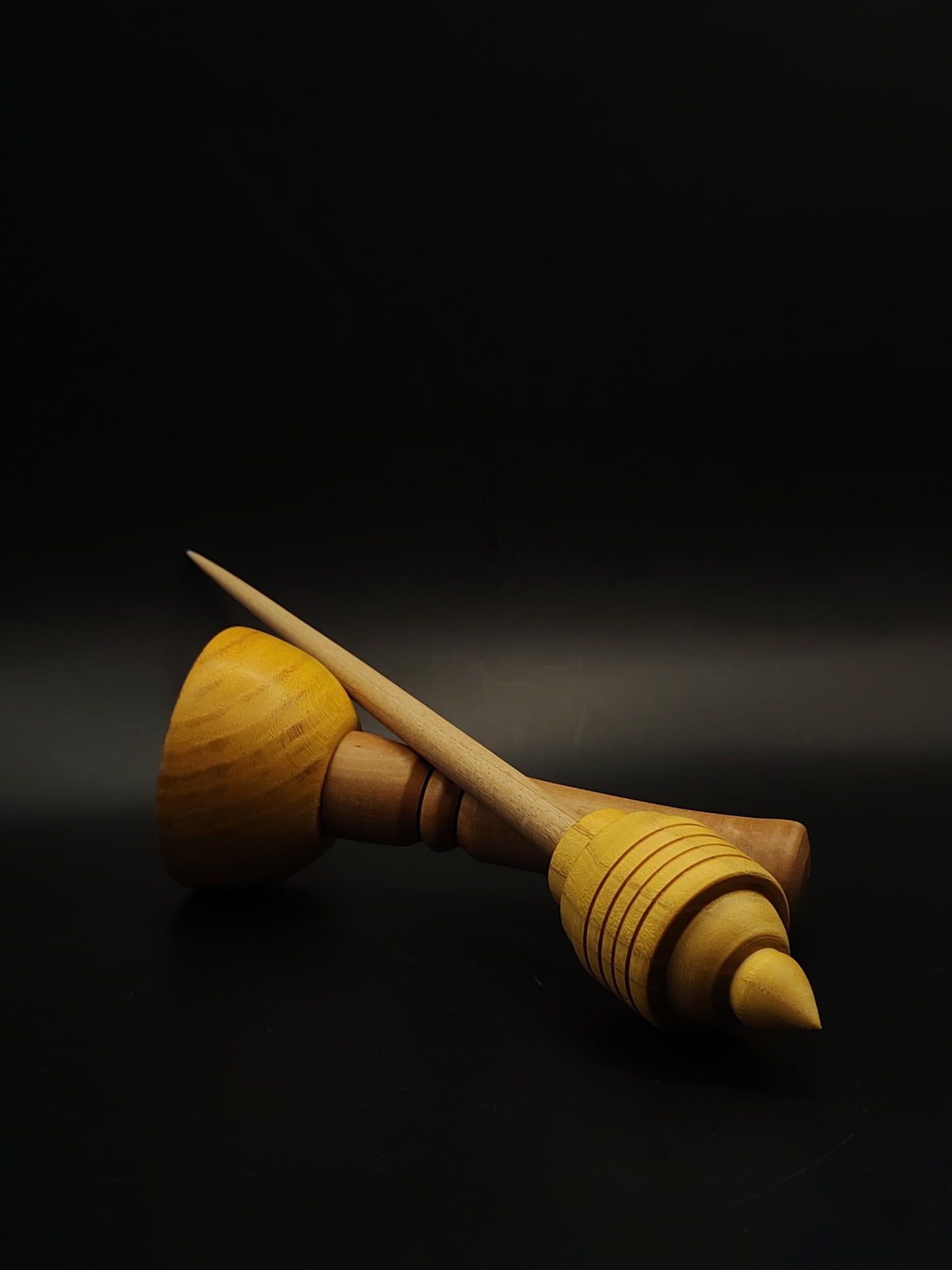 Support Spindle Set 35g 1.23oz 25cm 9.84in Grey Walnut Shaft Mulberry Whorl Mulberry Pear Bowl