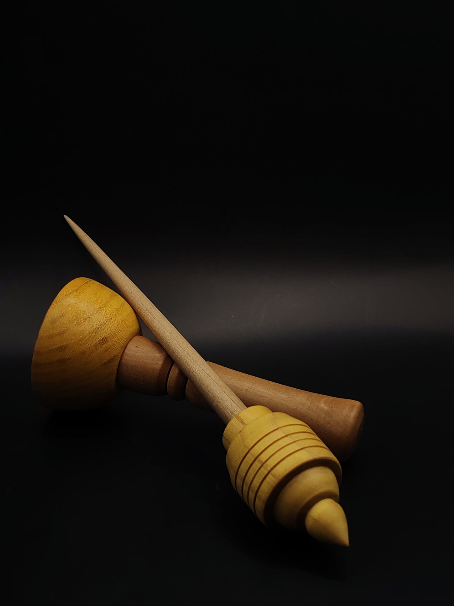 Support Spindle Set 35g 1.23oz 25cm 9.84in Grey Walnut Shaft Mulberry Whorl Mulberry Pear Bowl