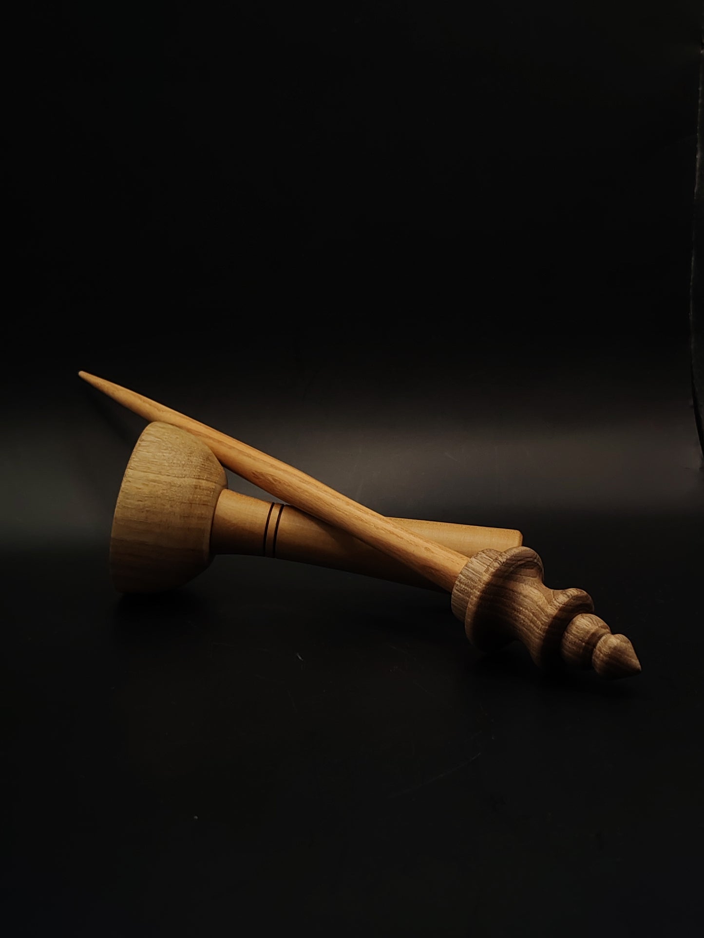 Support Spindle Set 26g 0.92oz 26.5cm 10.43in Caucasian Chestnut Walnut Whorl Pear Bowl