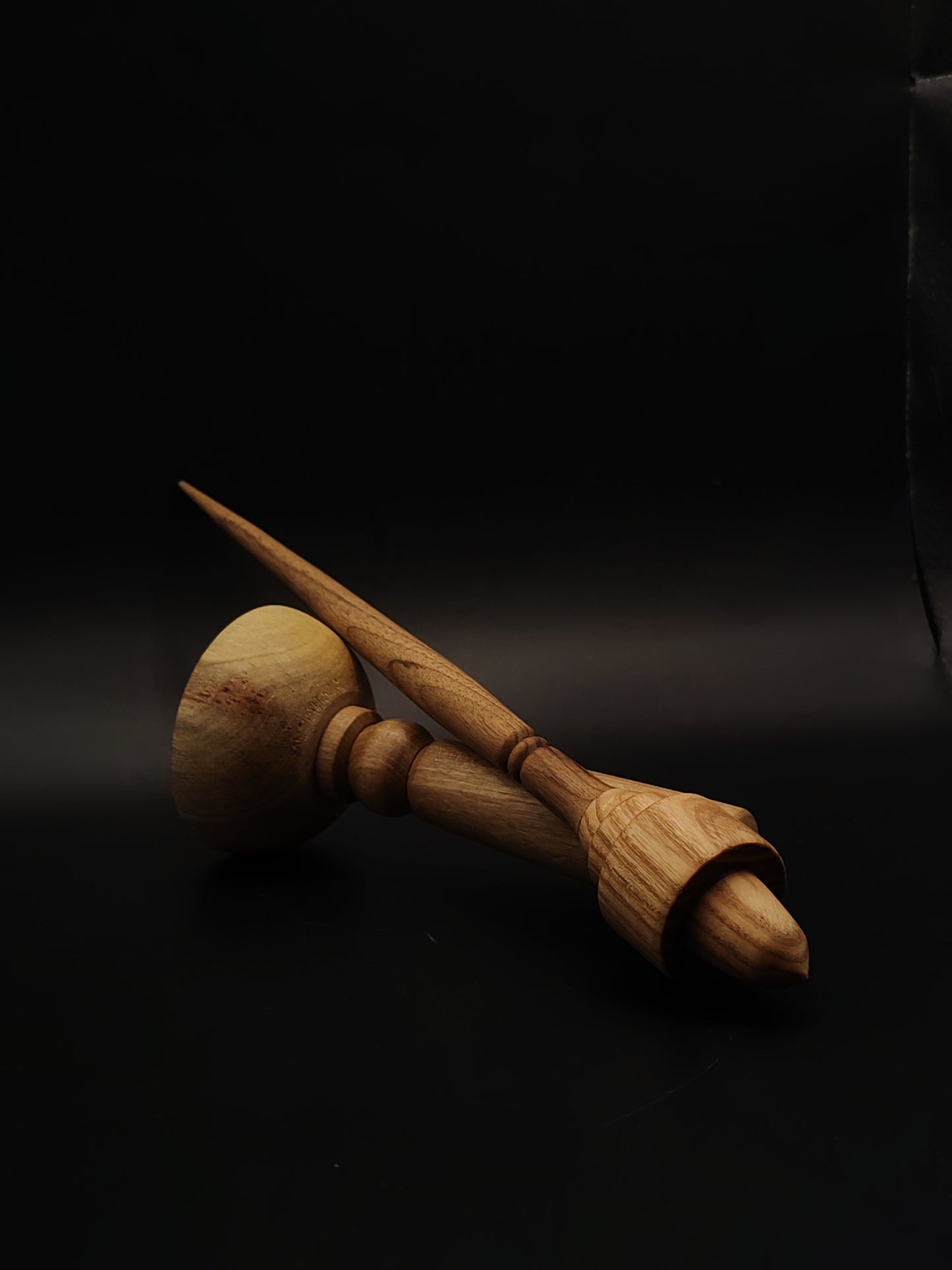 Support Spindle Set 32g 1.13oz 26.5cm 10.43in Walnut Shaft Oak Whorl Grey Walnut Bowl