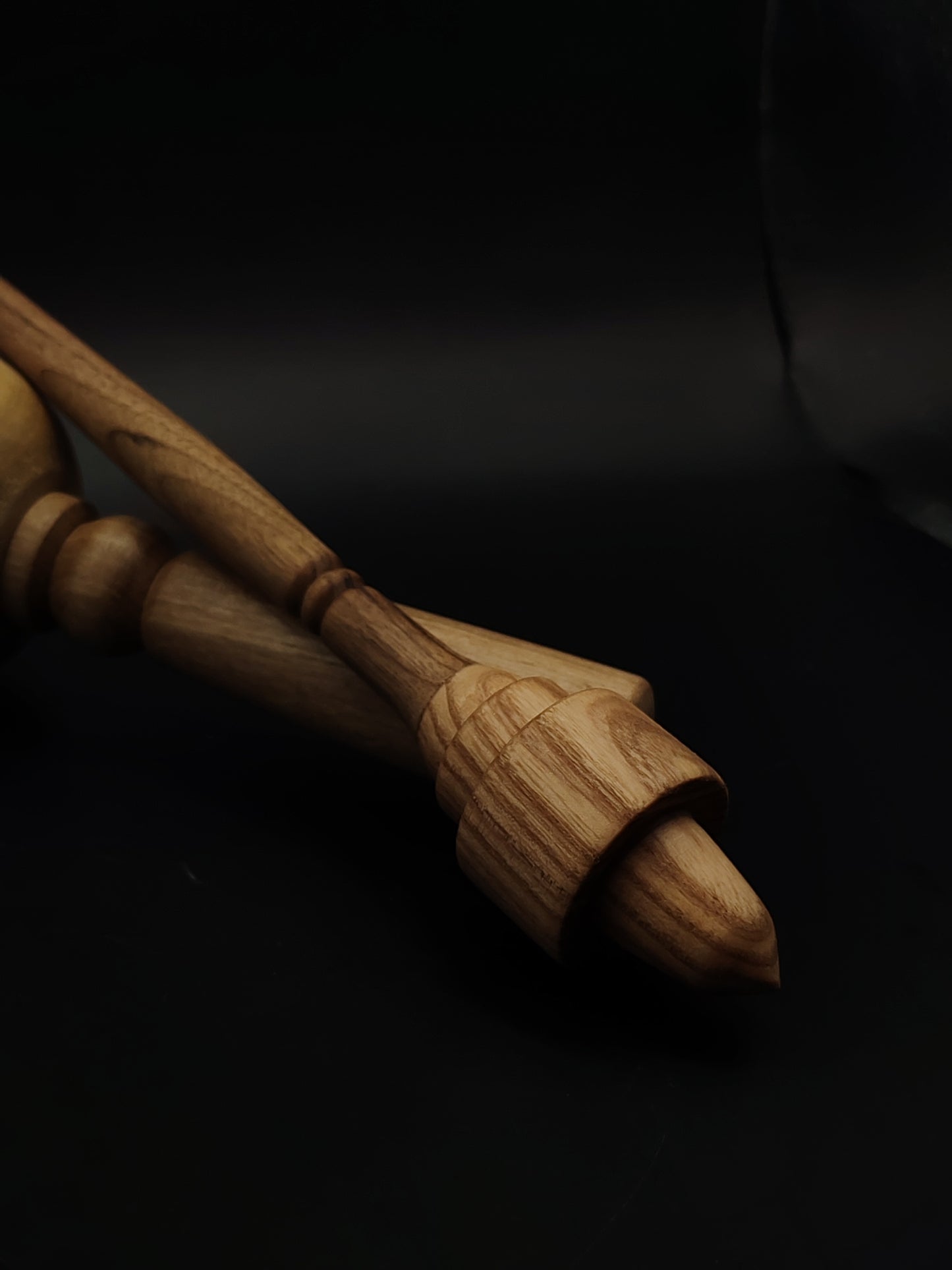 Support Spindle Set 32g 1.13oz 26.5cm 10.43in Walnut Shaft Oak Whorl Grey Walnut Bowl