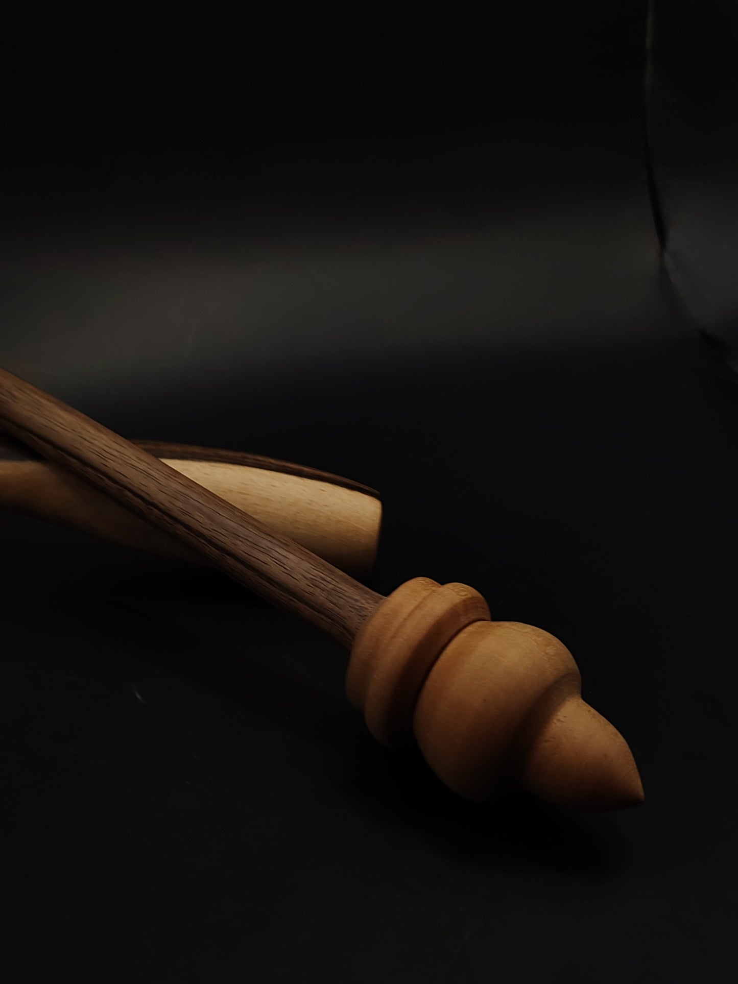 Support Spindle Set 27g 0.95oz 28.5cm 11.22in Walnut Shaft Pear Whorl Oak Walnut Bowl