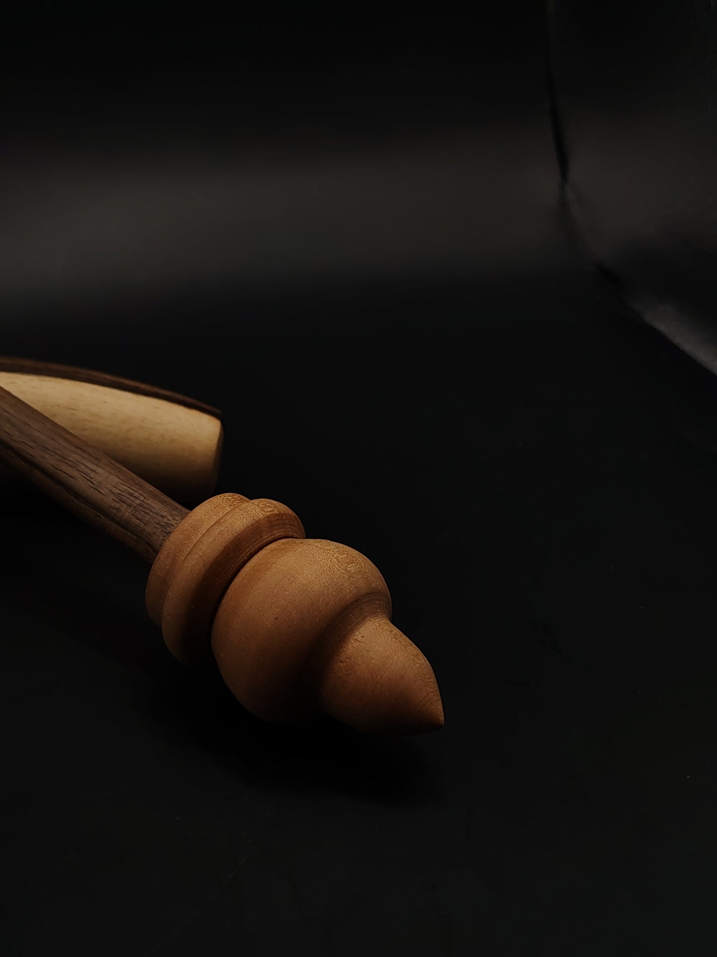 Support Spindle Set 27g 0.95oz 28.5cm 11.22in Walnut Shaft Pear Whorl Oak Walnut Bowl