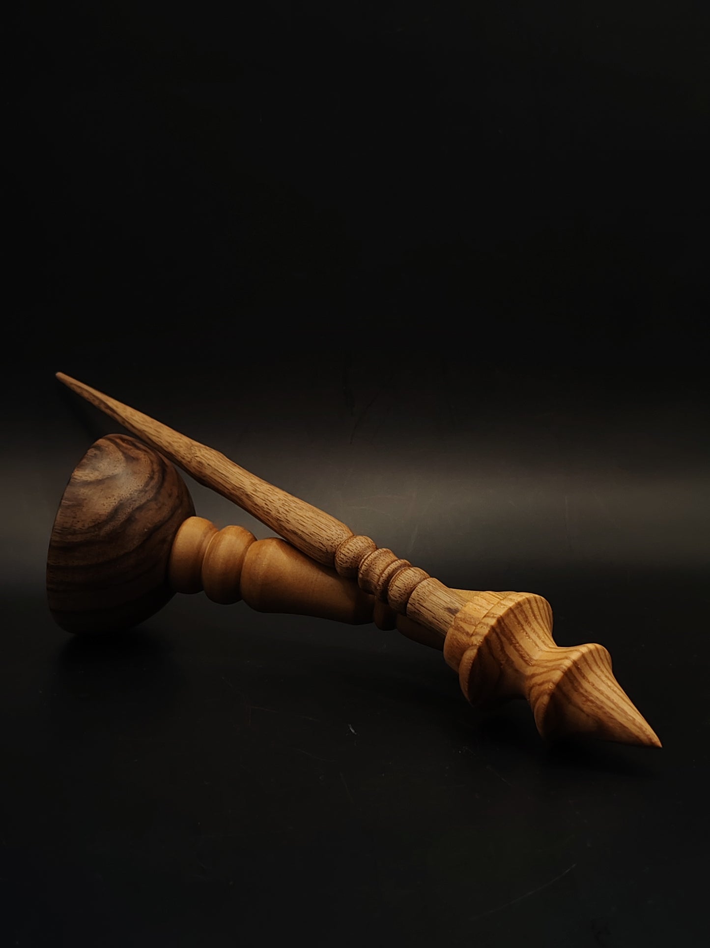 Support Spindle 25g 0.88oz 26cm 10.24in Walnut Shaft Caucasian Chestnut Whorl Walnut Pear Bowl