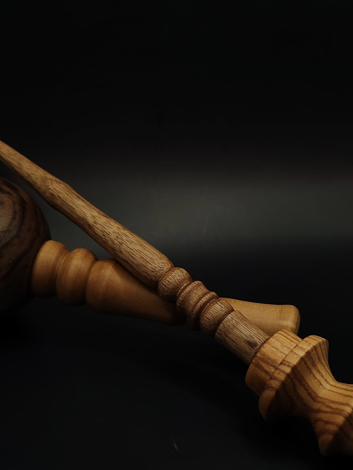 Support Spindle 25g 0.88oz 26cm 10.24in Walnut Shaft Caucasian Chestnut Whorl Walnut Pear Bowl