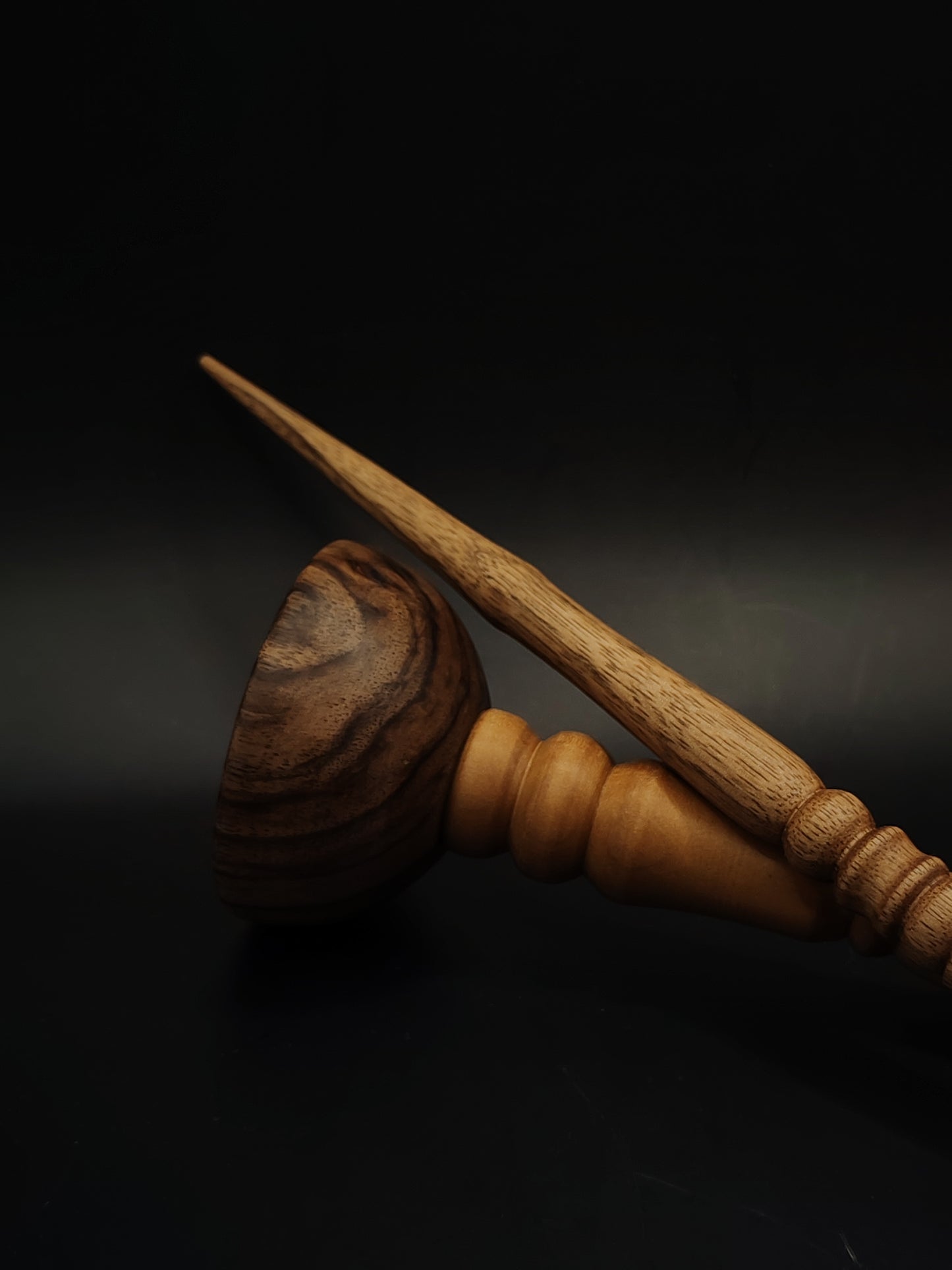 Support Spindle 25g 0.88oz 26cm 10.24in Walnut Shaft Caucasian Chestnut Whorl Walnut Pear Bowl