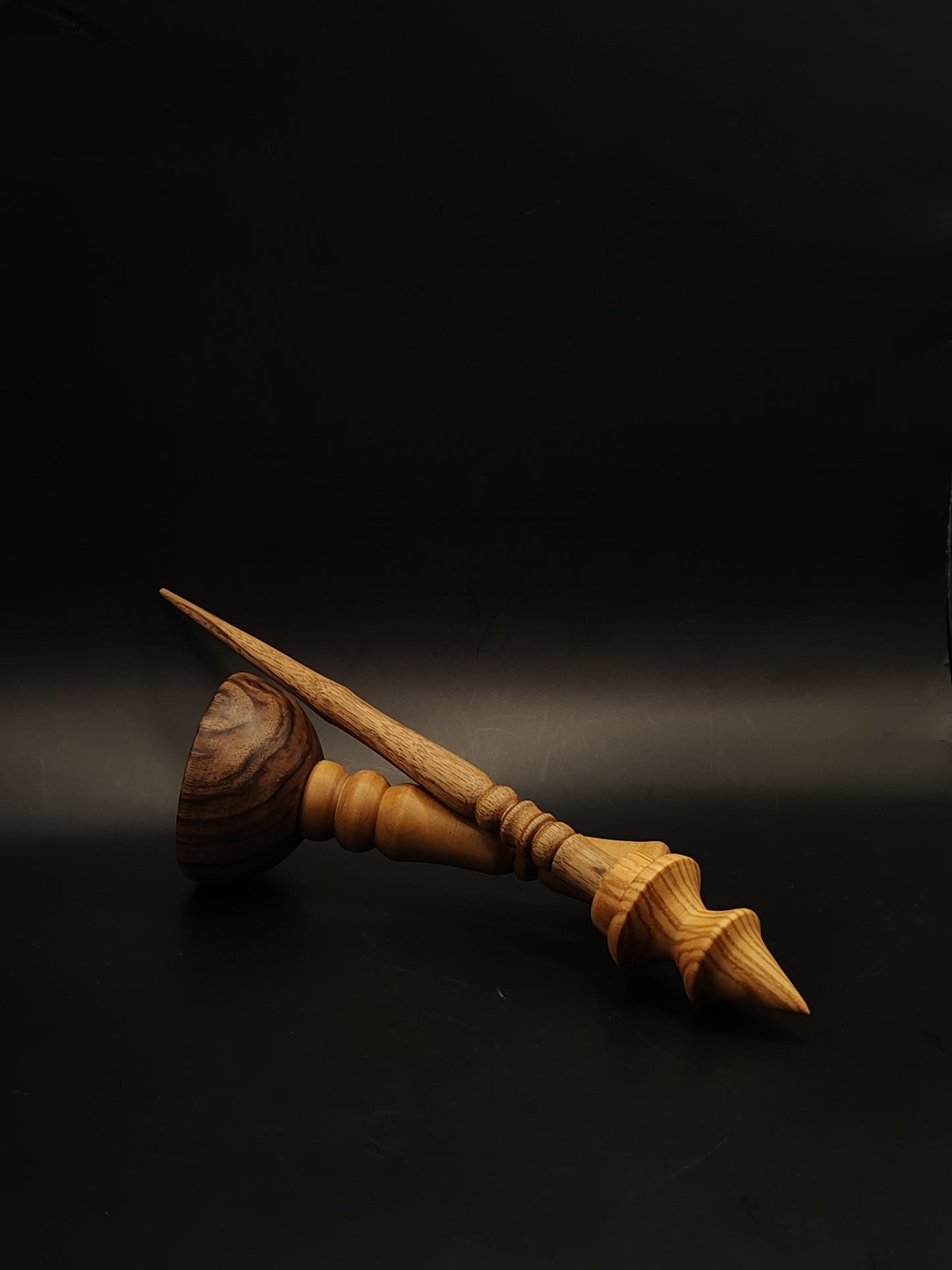 Support Spindle 25g 0.88oz 26cm 10.24in Walnut Shaft Caucasian Chestnut Whorl Walnut Pear Bowl