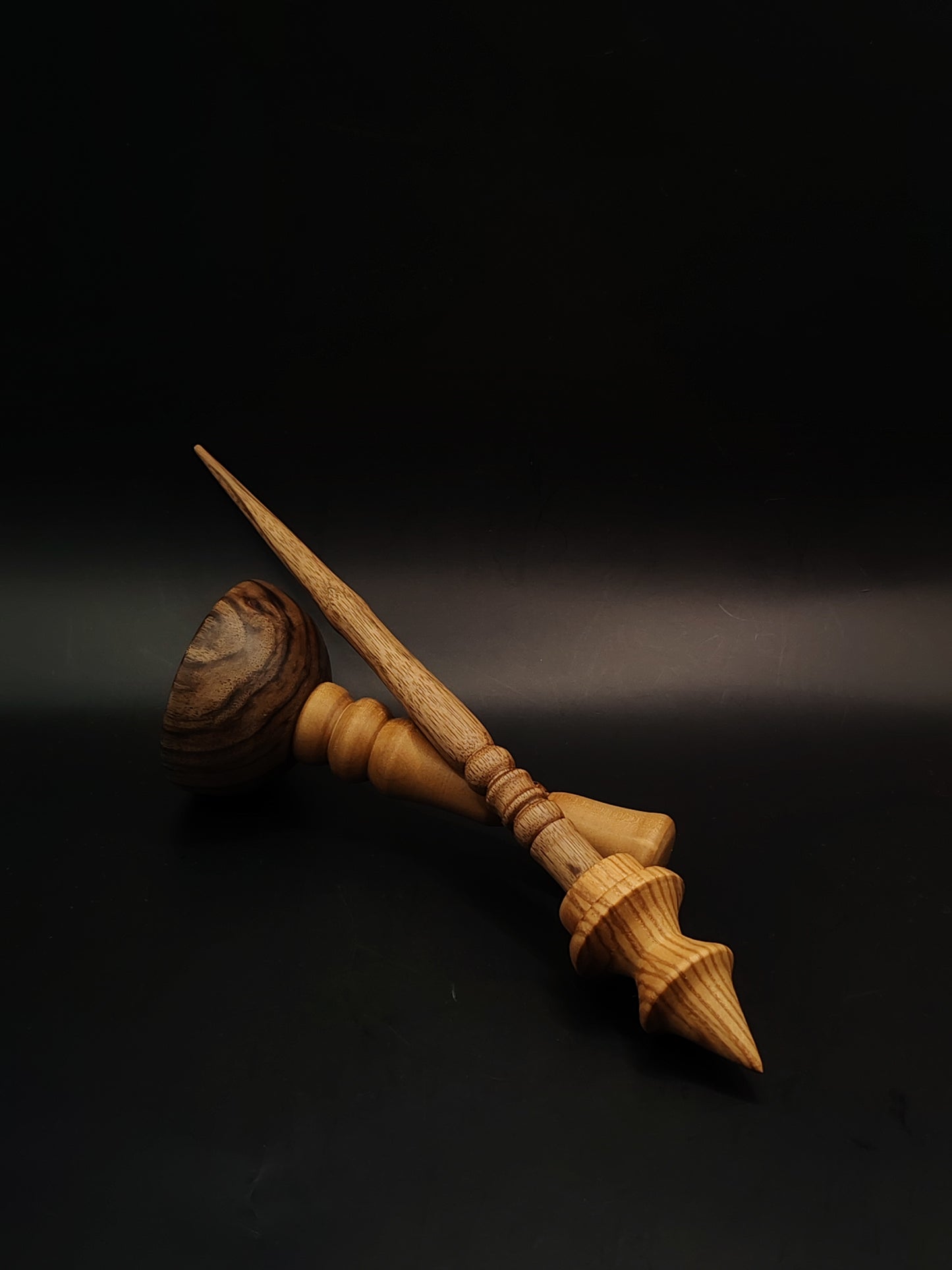 Support Spindle 25g 0.88oz 26cm 10.24in Walnut Shaft Caucasian Chestnut Whorl Walnut Pear Bowl