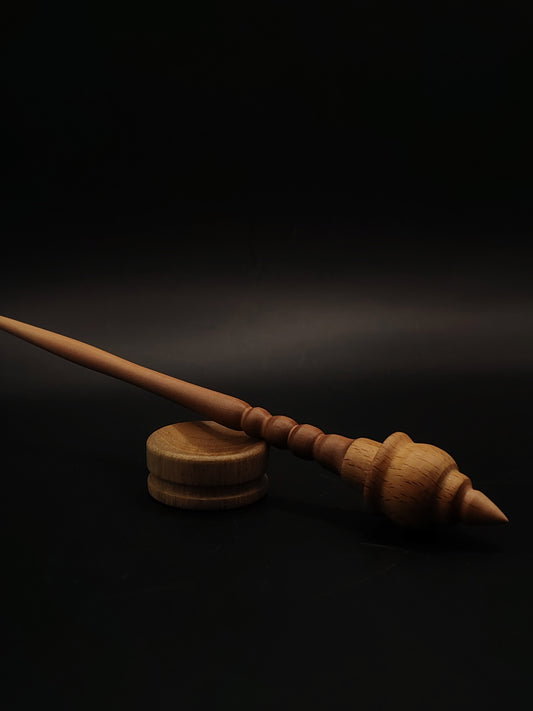 Support Spindle Set 17g 0.60oz 25cm 9.84in Plum Shaft Beech Whorl Acacia Bowl