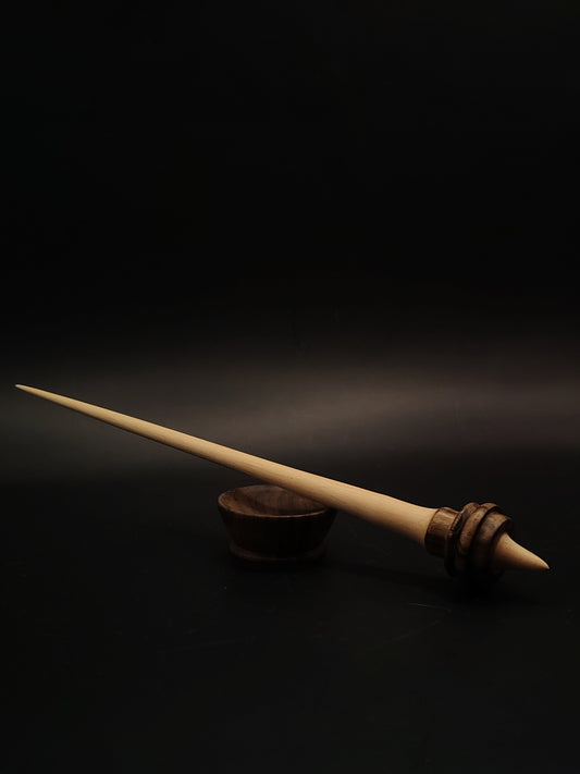 Support Spindle Set 13g 0.46oz 25cm 9.84in Apple Shaft Walnut Whorl Walnut Bowl