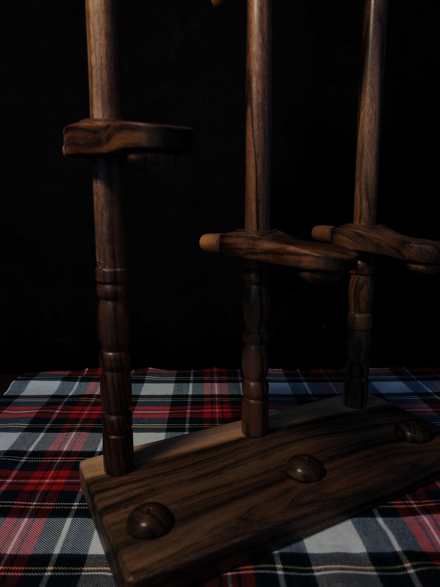 Lazy Anna Support Spindle Plying Station Grey Dark Walnut 32cm 12.60in