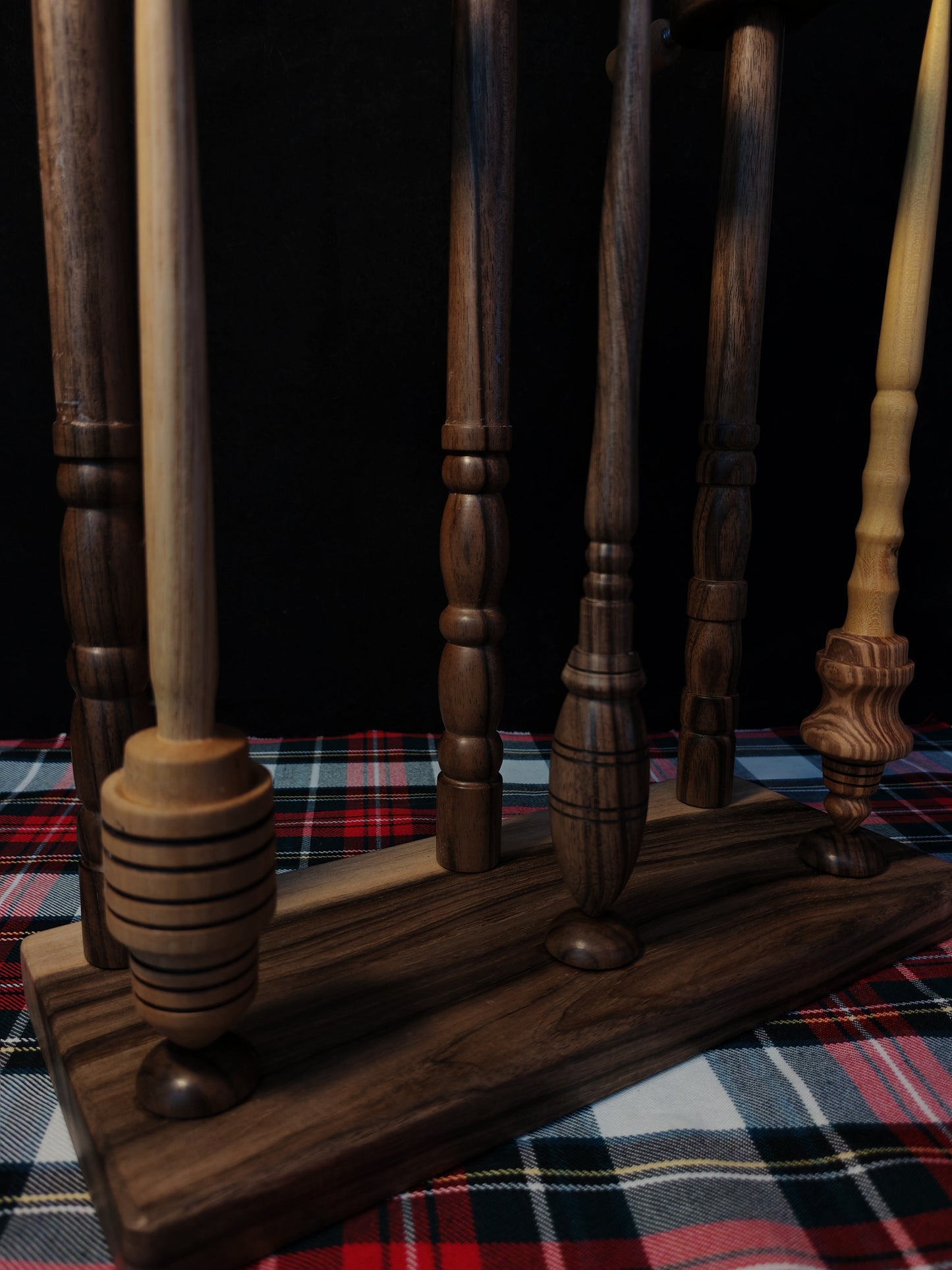 Lazy Anna Support Spindle Plying Station Grey Dark Walnut 32cm 12.60in
