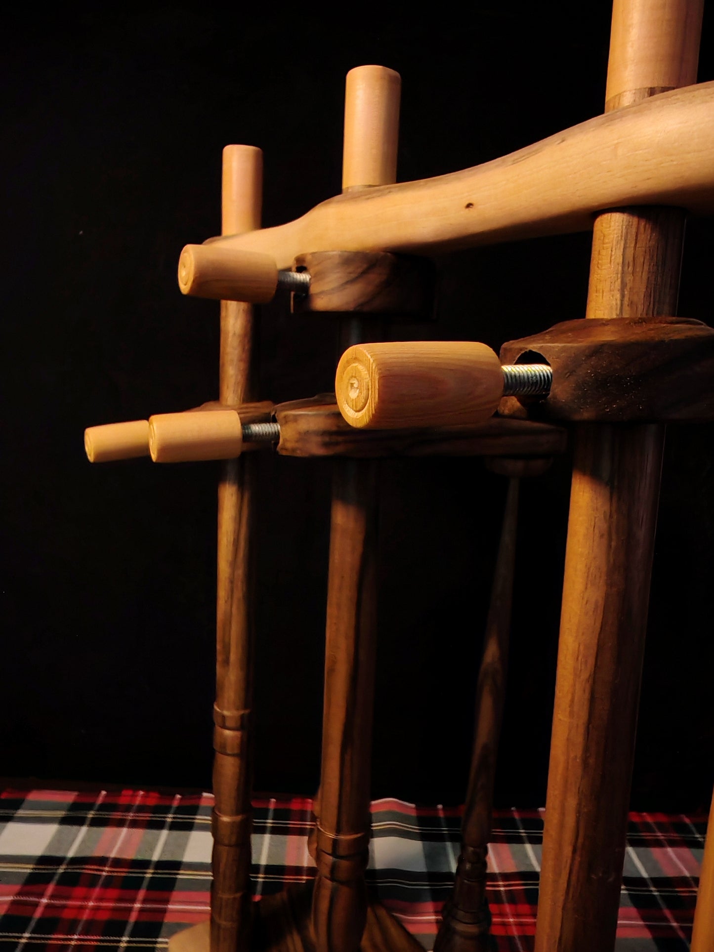 Lazy Anna Support Spindle Plying Station Grey Dark Walnut 32cm 12.60in