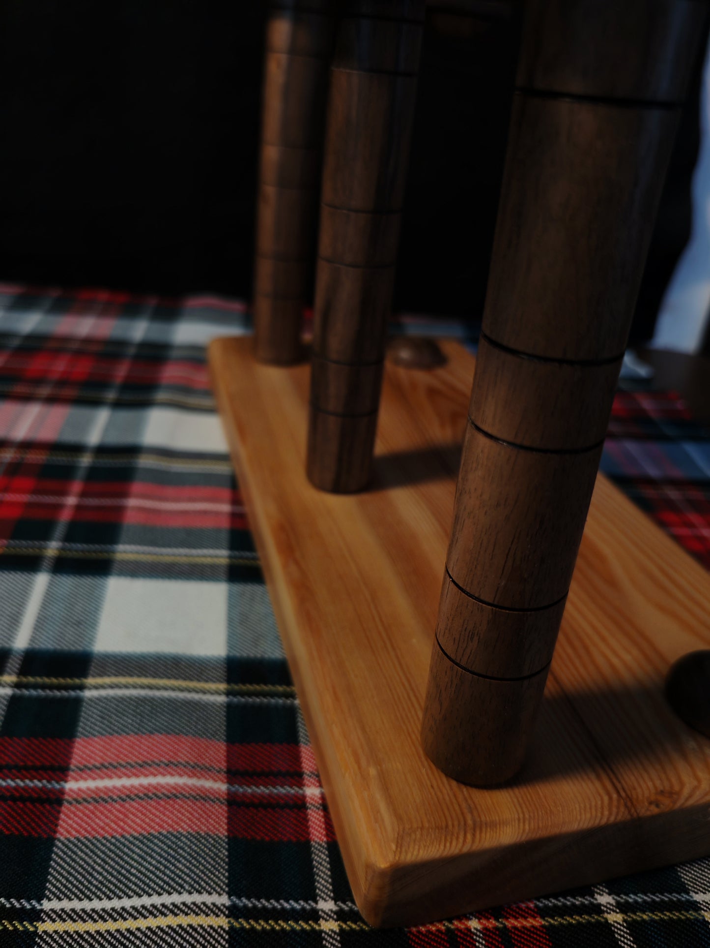 Lazy Anna Support Spindle Plying Station Larch Walnut 32cm 12.60in 3 Spindles
