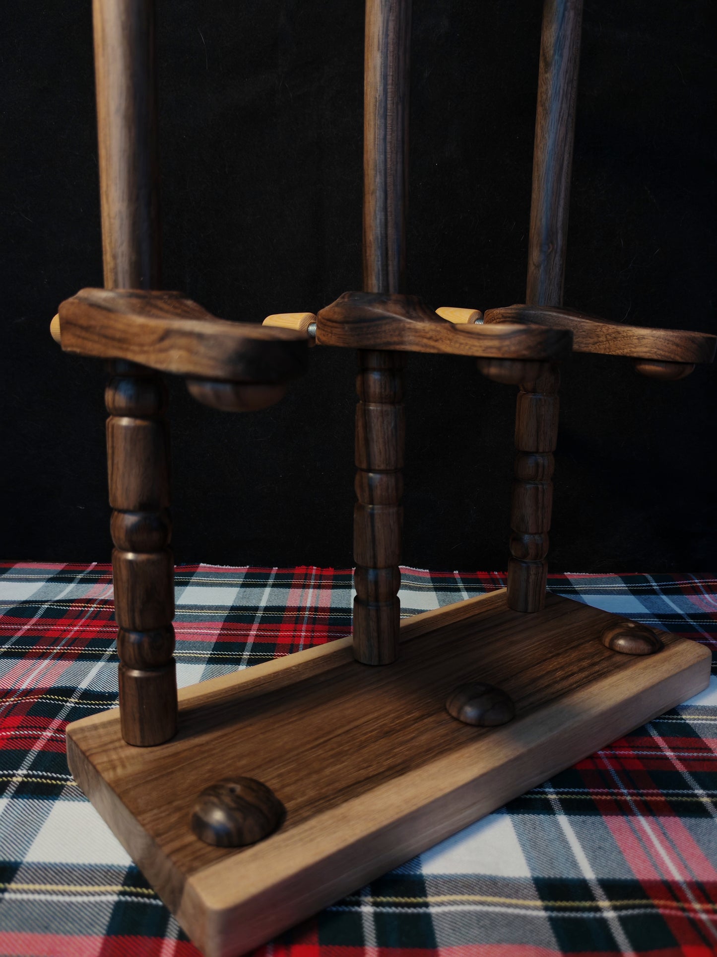 Lazy Anna 3 Spindle Plying Tool Walnut Larch 32cm 12.60in