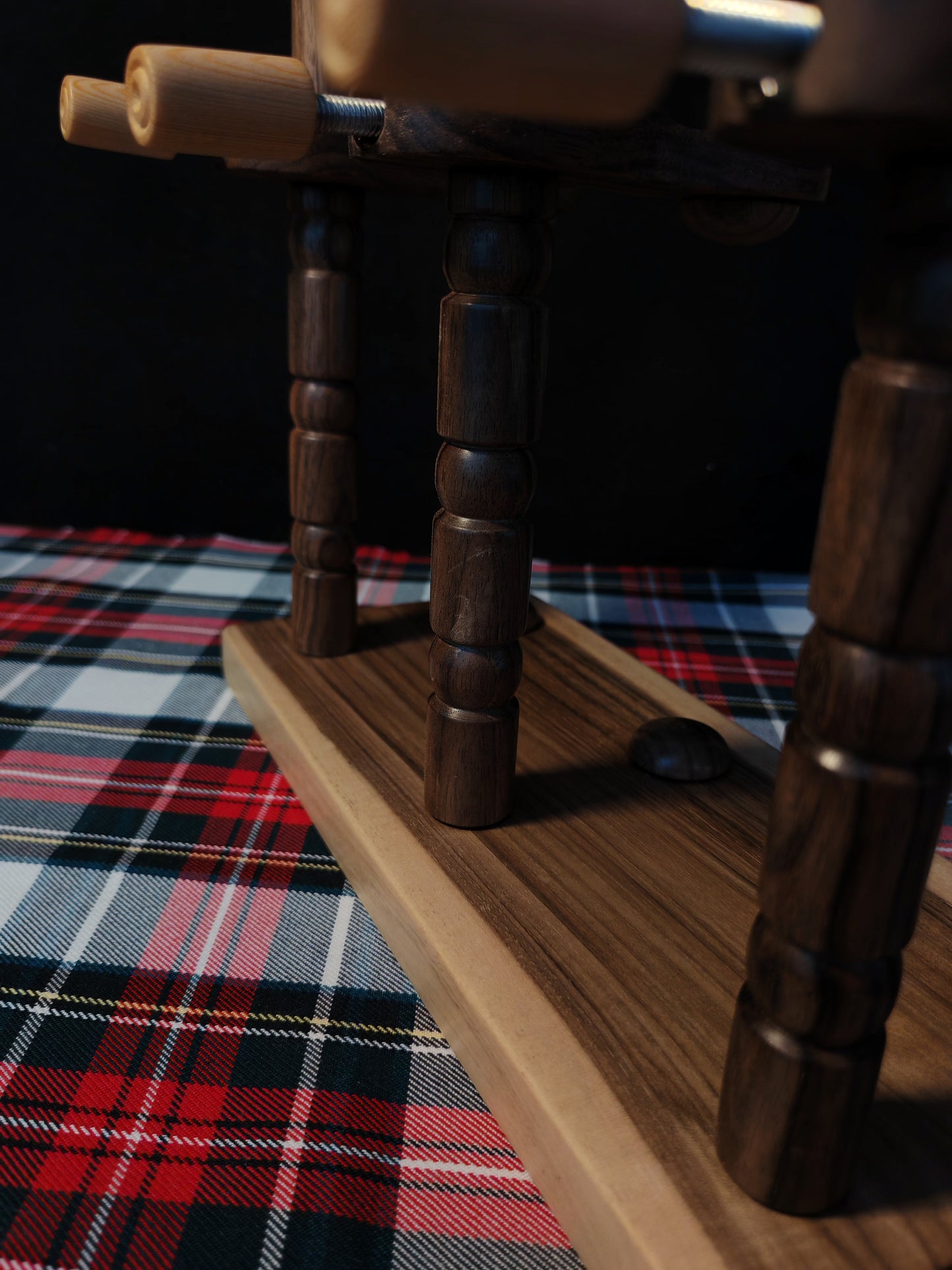 Lazy Anna Lazy Kate 3 Spindle Plying Tool Walnut Chestnut 32cm 12.60in