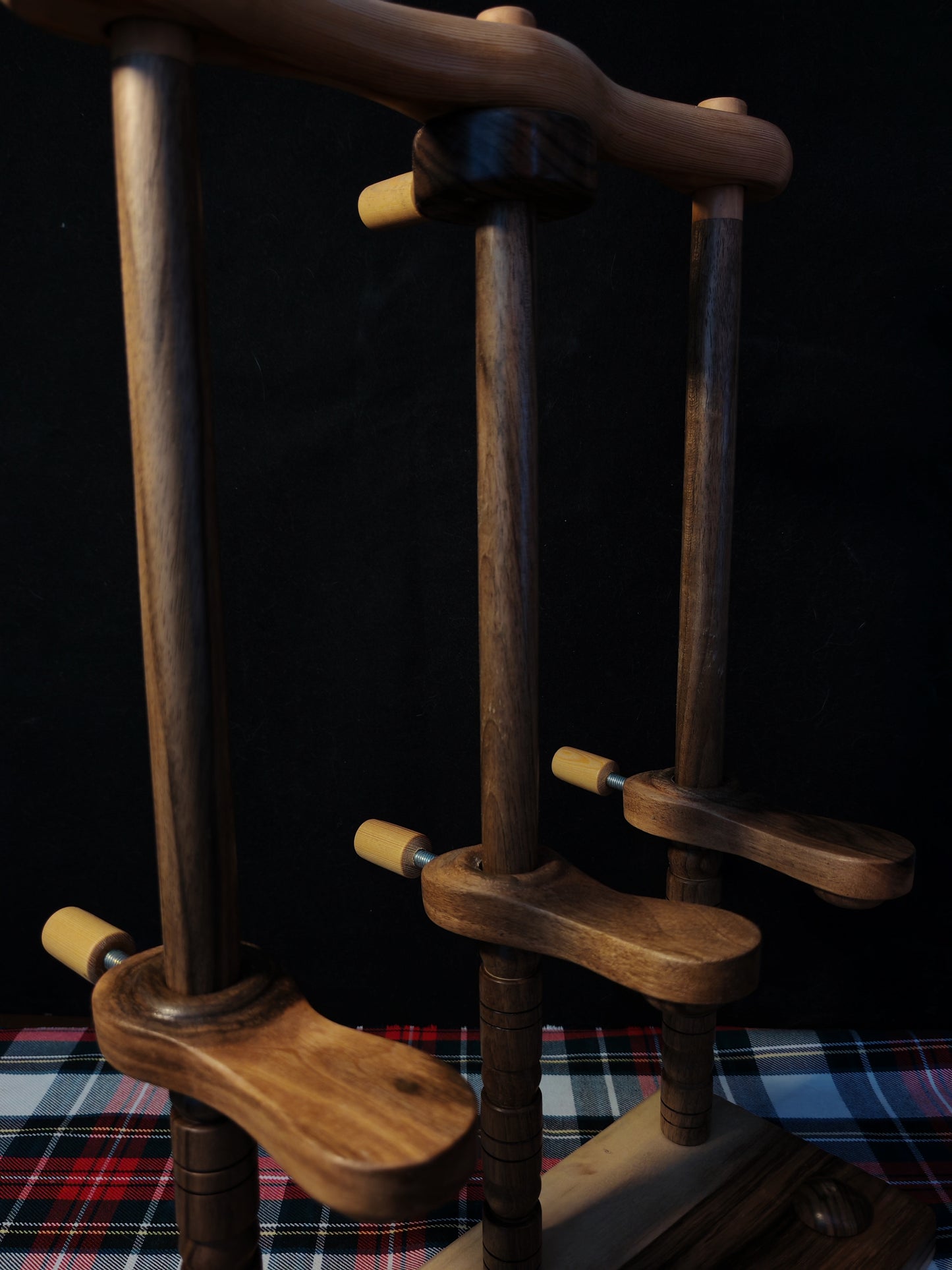 Lazy Anna 3 Spindle Plying Tool Walnut Larch 32cm 12.60in