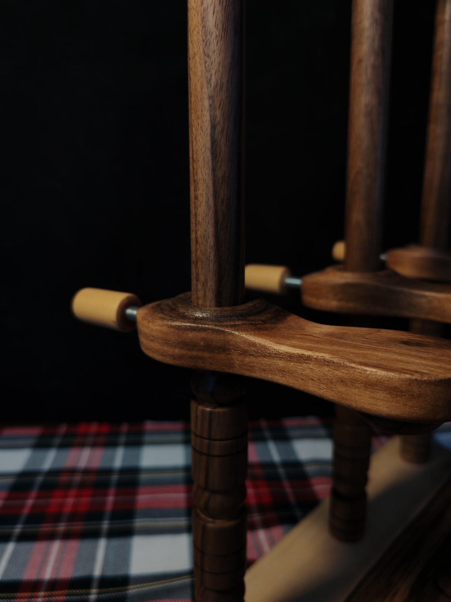 Lazy Anna 3 Spindle Plying Tool Walnut Larch 32cm 12.60in