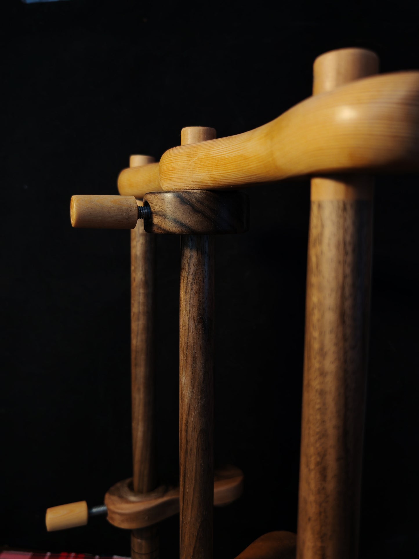 Lazy Anna 3 Spindle Plying Tool Walnut Larch 32cm 12.60in