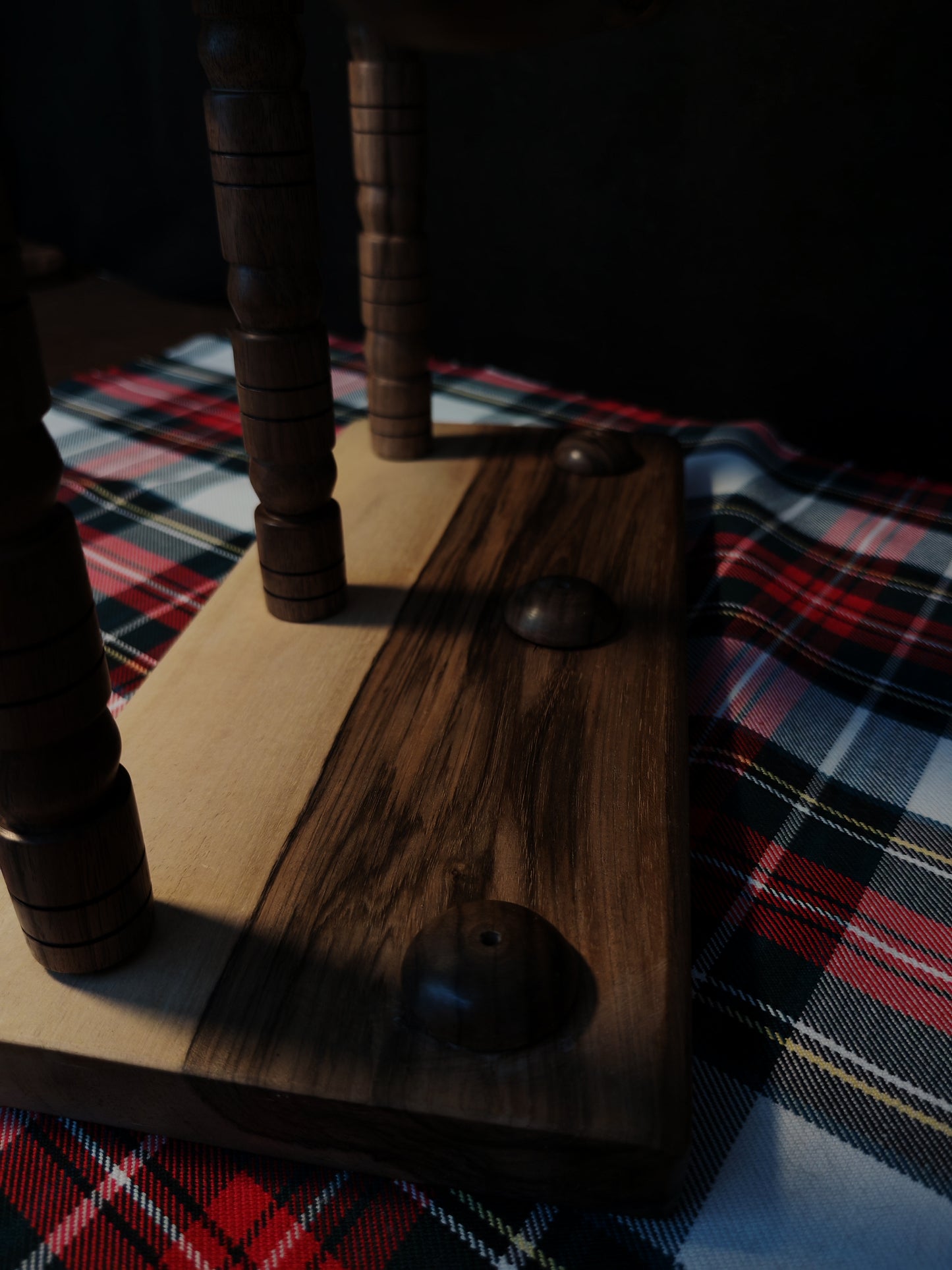 Lazy Anna 3 Spindle Plying Tool Walnut Larch 32cm 12.60in