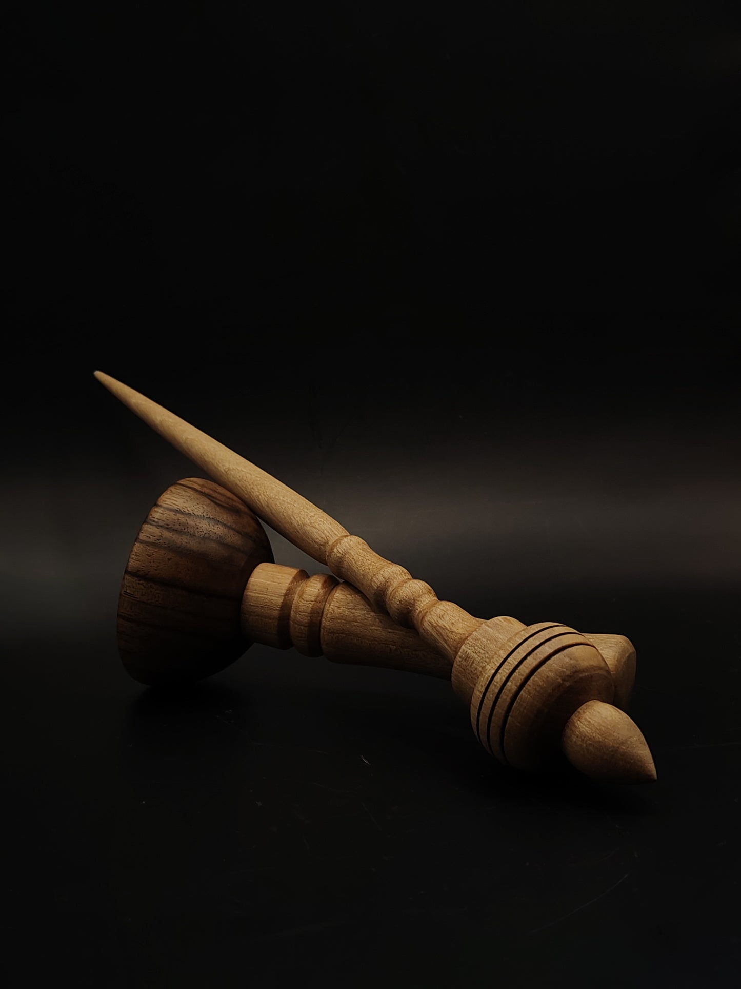 Support Spindle Set 27g 0.95oz 25cm 9.84in Grey Walnut Walnut Bowl