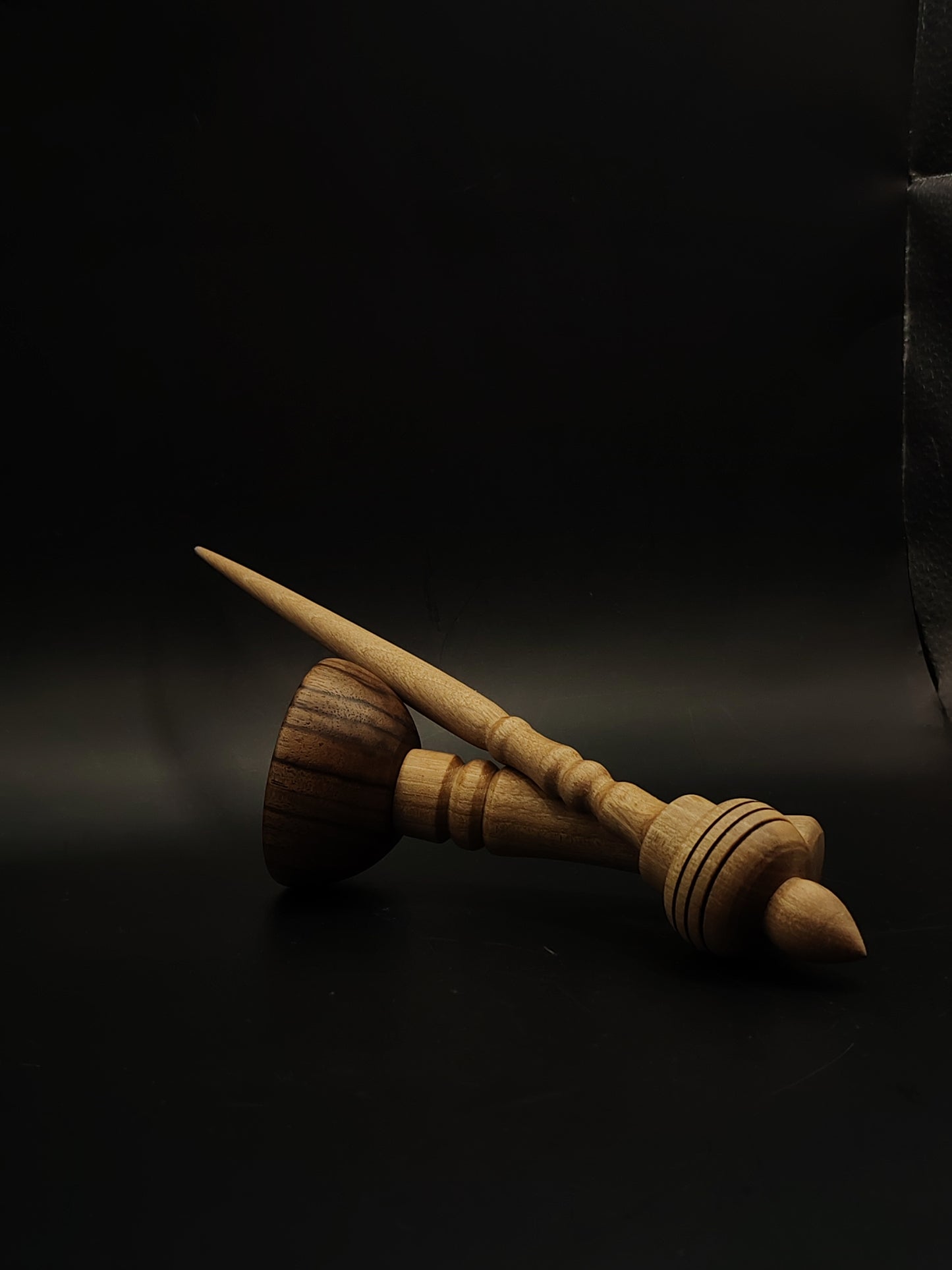 Support Spindle Set 27g 0.95oz 25cm 9.84in Grey Walnut Walnut Bowl