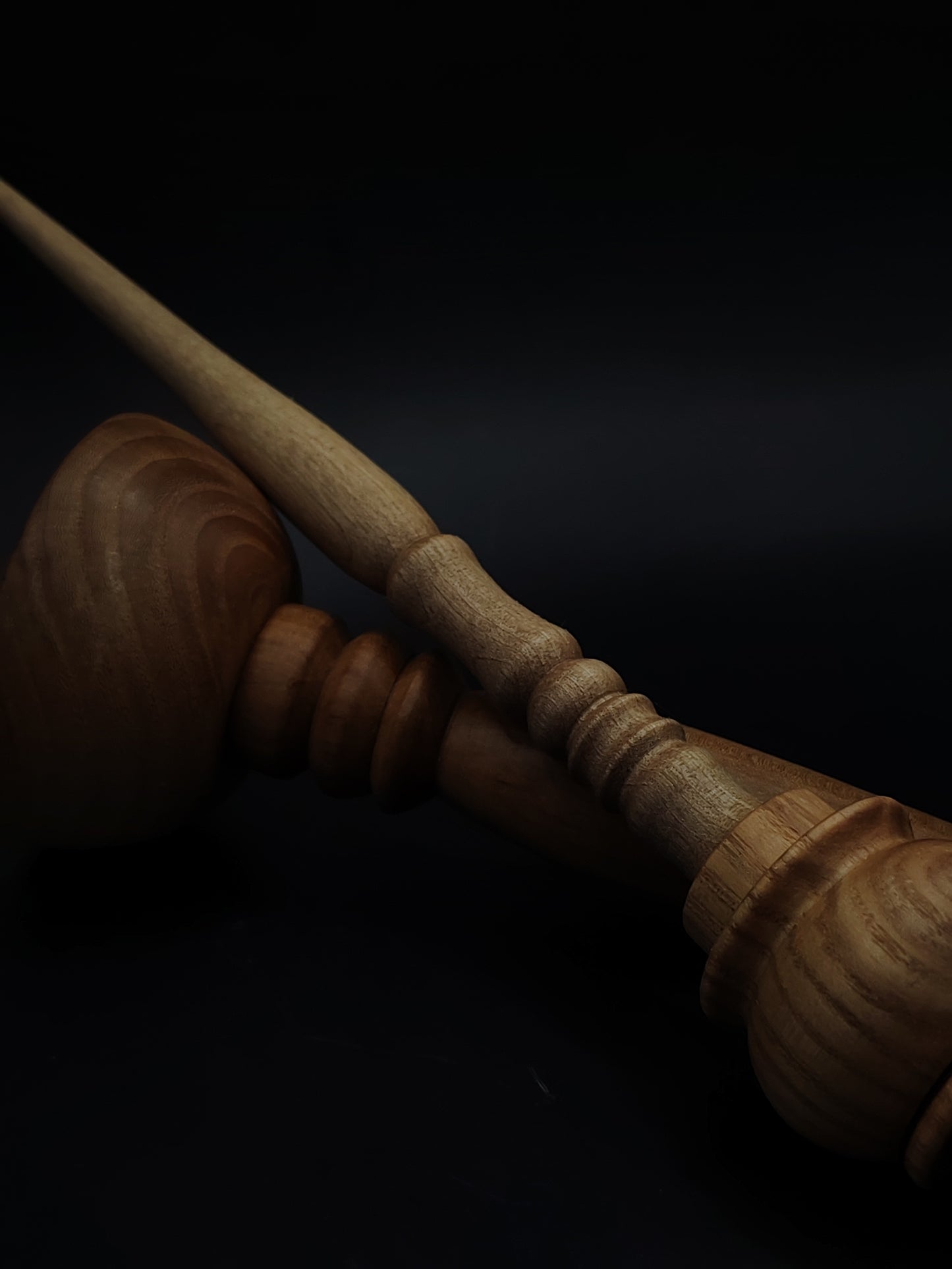 Support Spindle 39g 1.38oz 27cm 10.63in Grey Walnut Shaft Chestnut Whorl Pear Chestnut Bowl