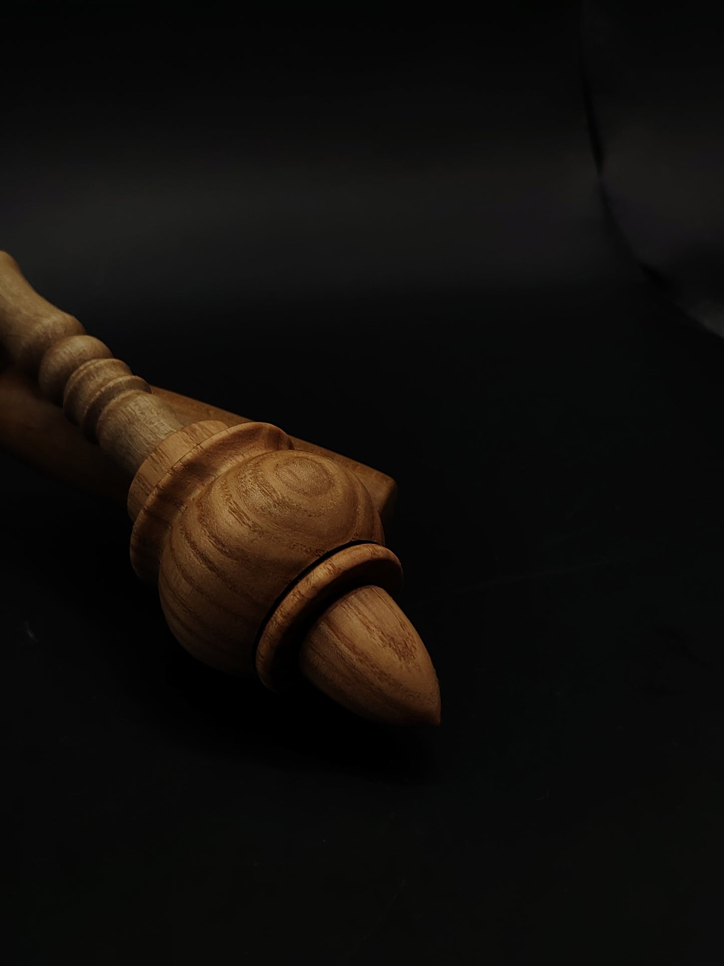 Support Spindle 39g 1.38oz 27cm 10.63in Grey Walnut Shaft Chestnut Whorl Pear Chestnut Bowl