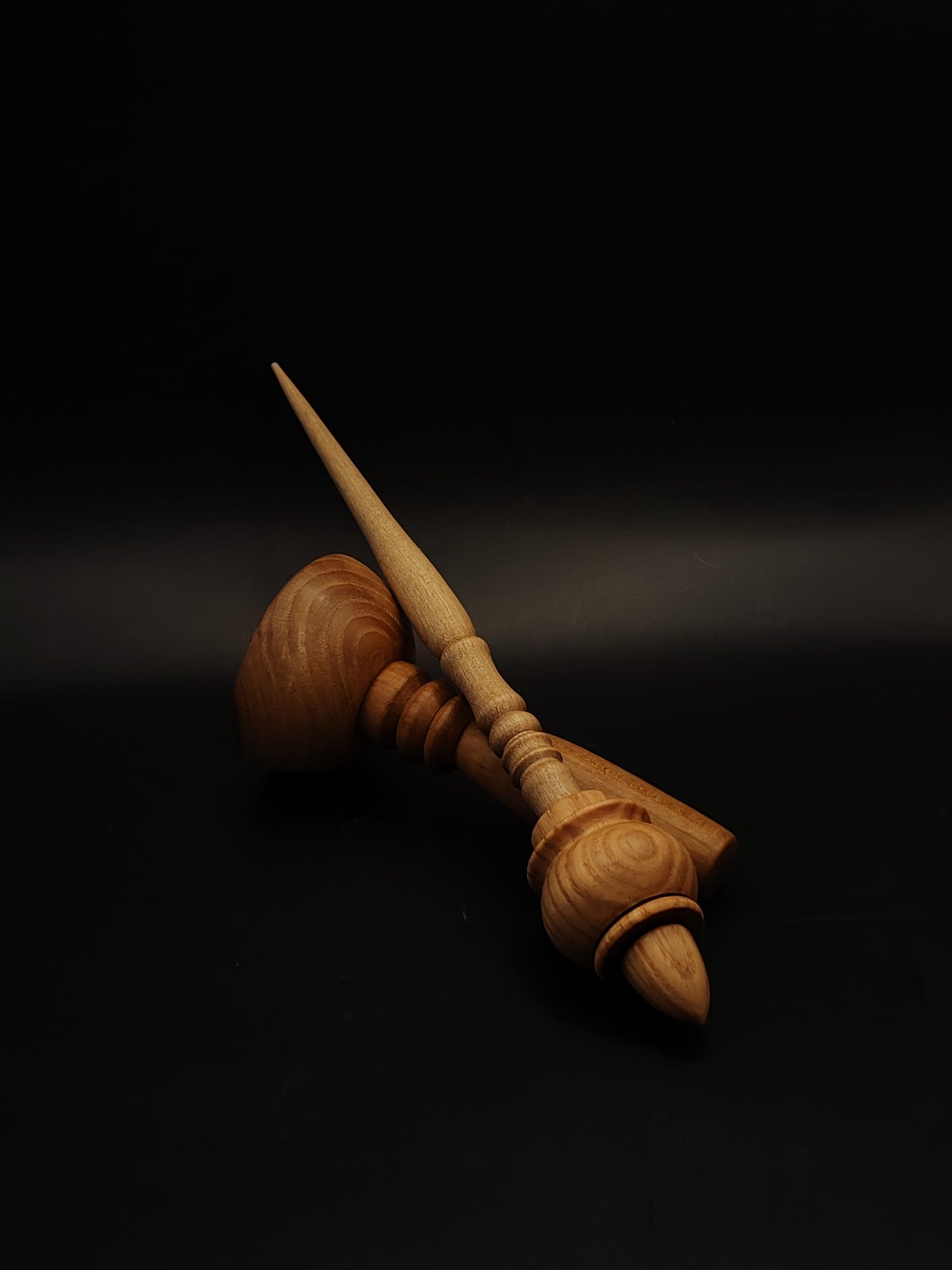 Support Spindle 39g 1.38oz 27cm 10.63in Grey Walnut Shaft Chestnut Whorl Pear Chestnut Bowl