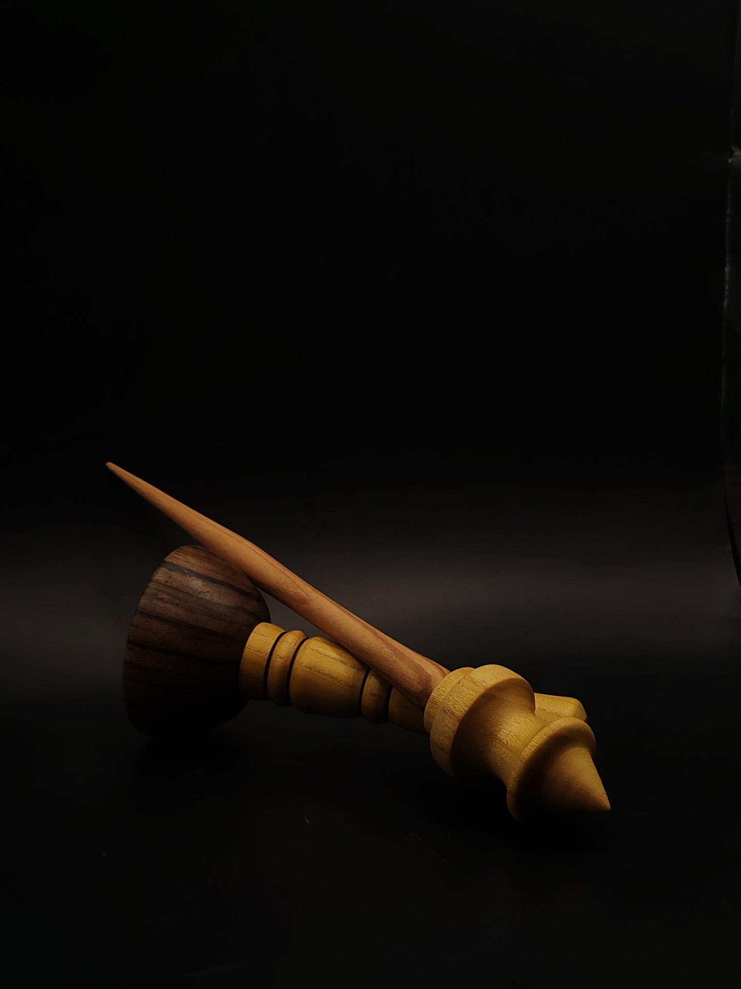 Support Spindle Set 33g 1.16oz 25cm 9.84in Chestnut Shaft Mulberry Whorl Walnut Mulberry Bowl