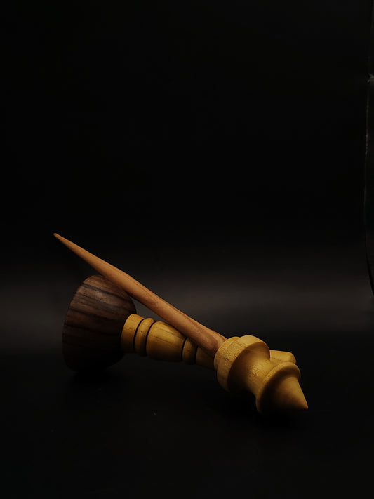 Support Spindle Set 33g 1.16oz 25cm 9.84in Chestnut Shaft Mulberry Whorl Walnut Mulberry Bowl