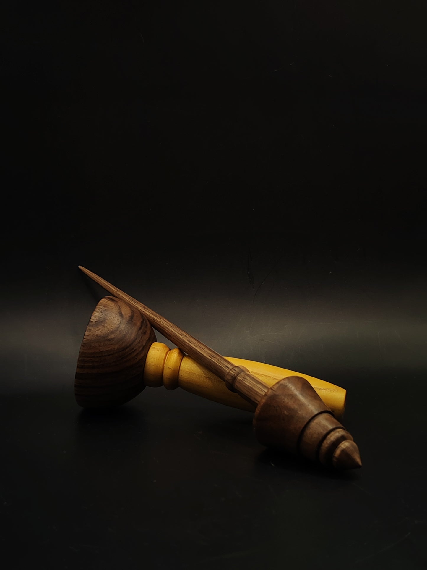 Walnut Support Spindle Set with Lap Bowl | Kravelli