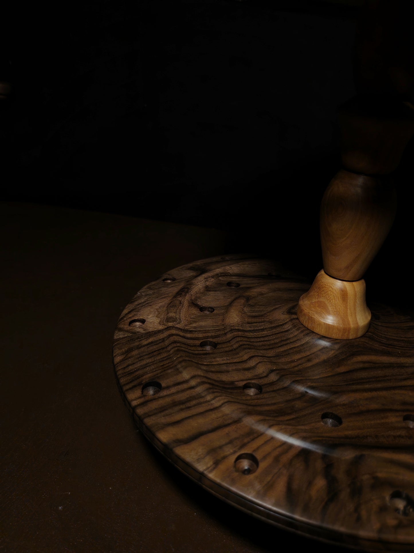 Walnut and Chestnut Rotating Stand for 24 Spindles