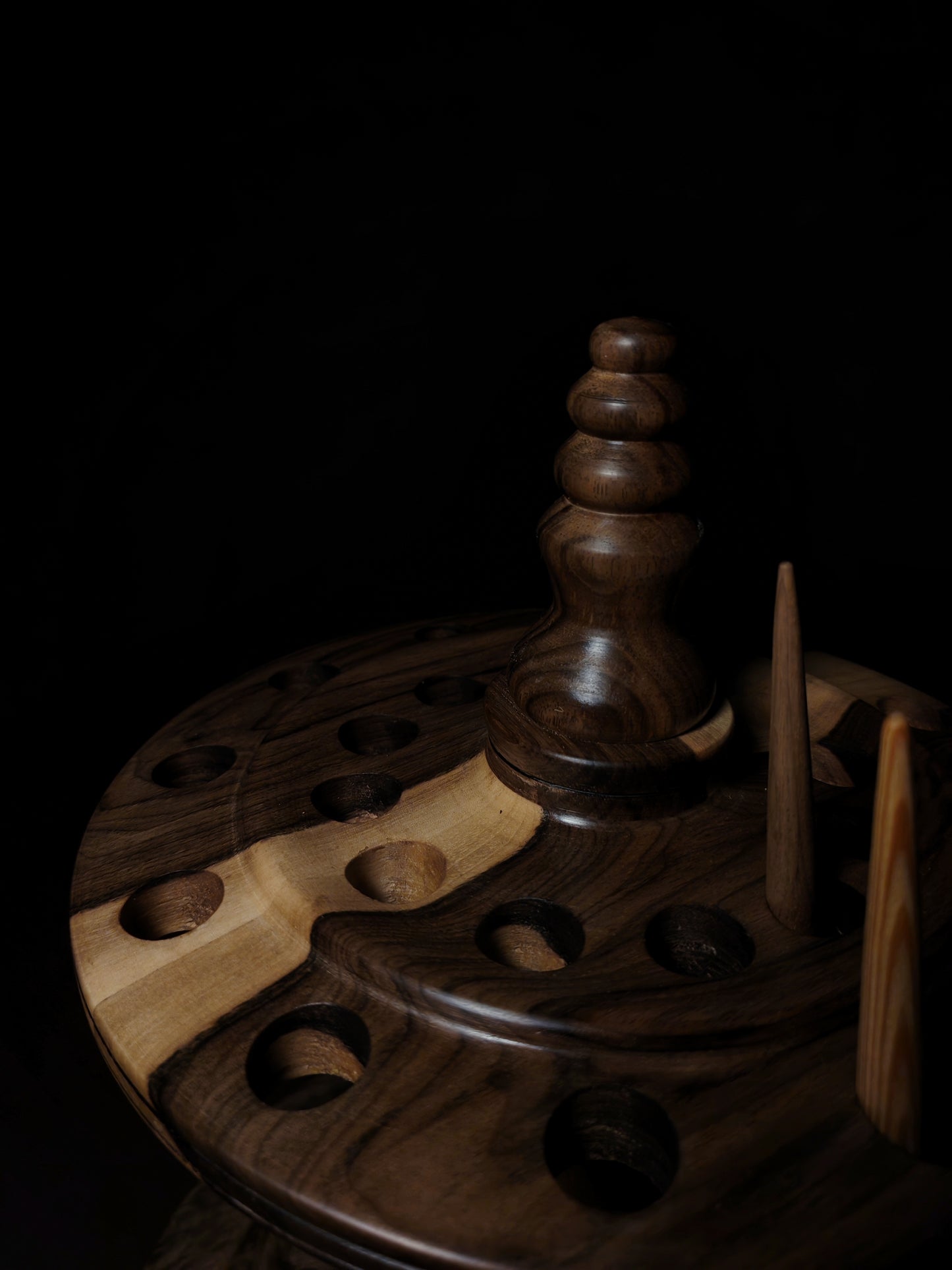 Walnut and Chestnut Rotating Stand for 24 Spindles