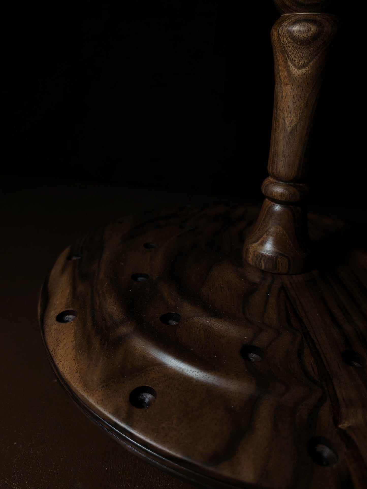 Dark Walnut Rotating Stand for 24 Spindles