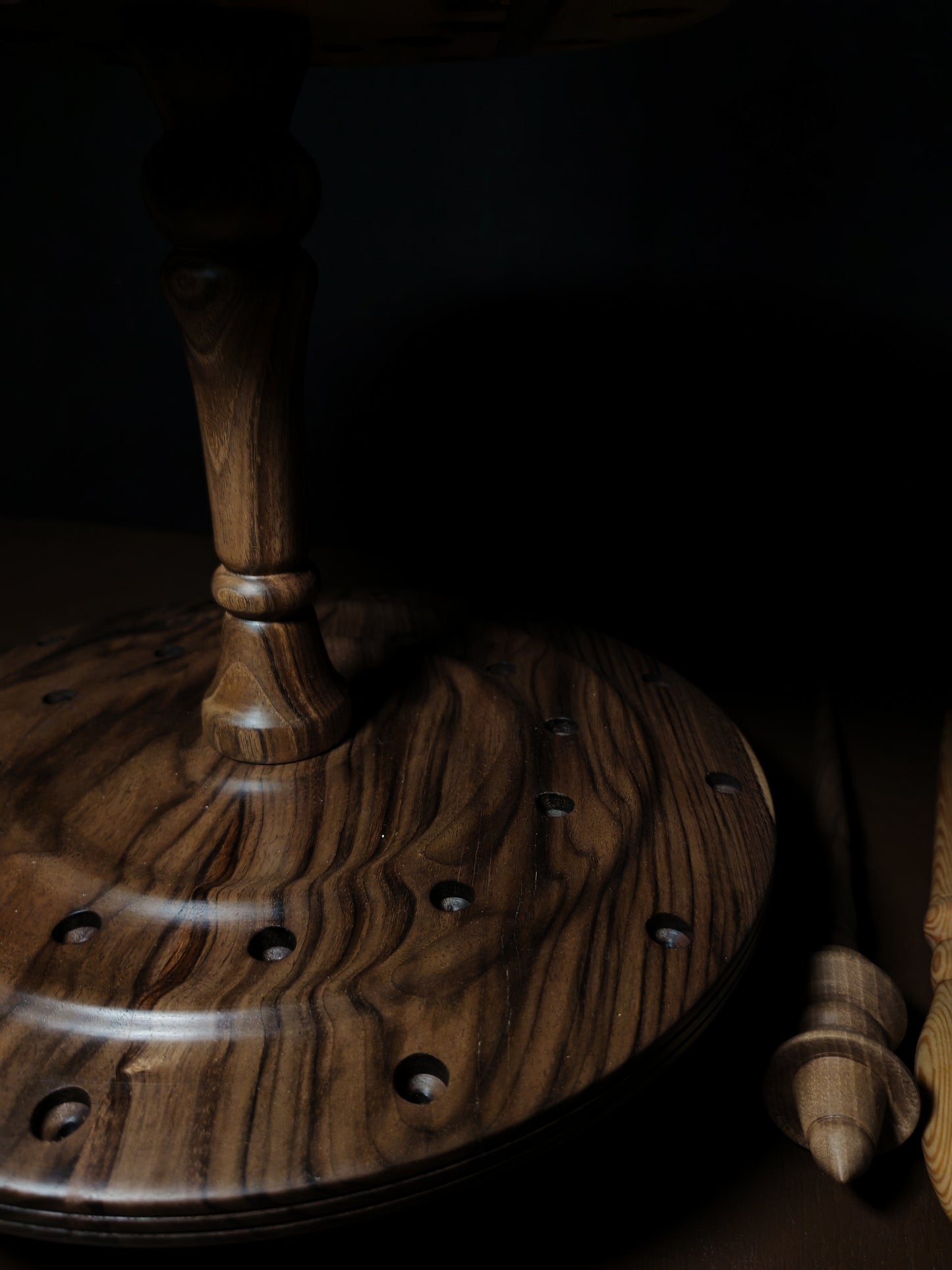 Dark Walnut Rotating Stand for 24 Spindles