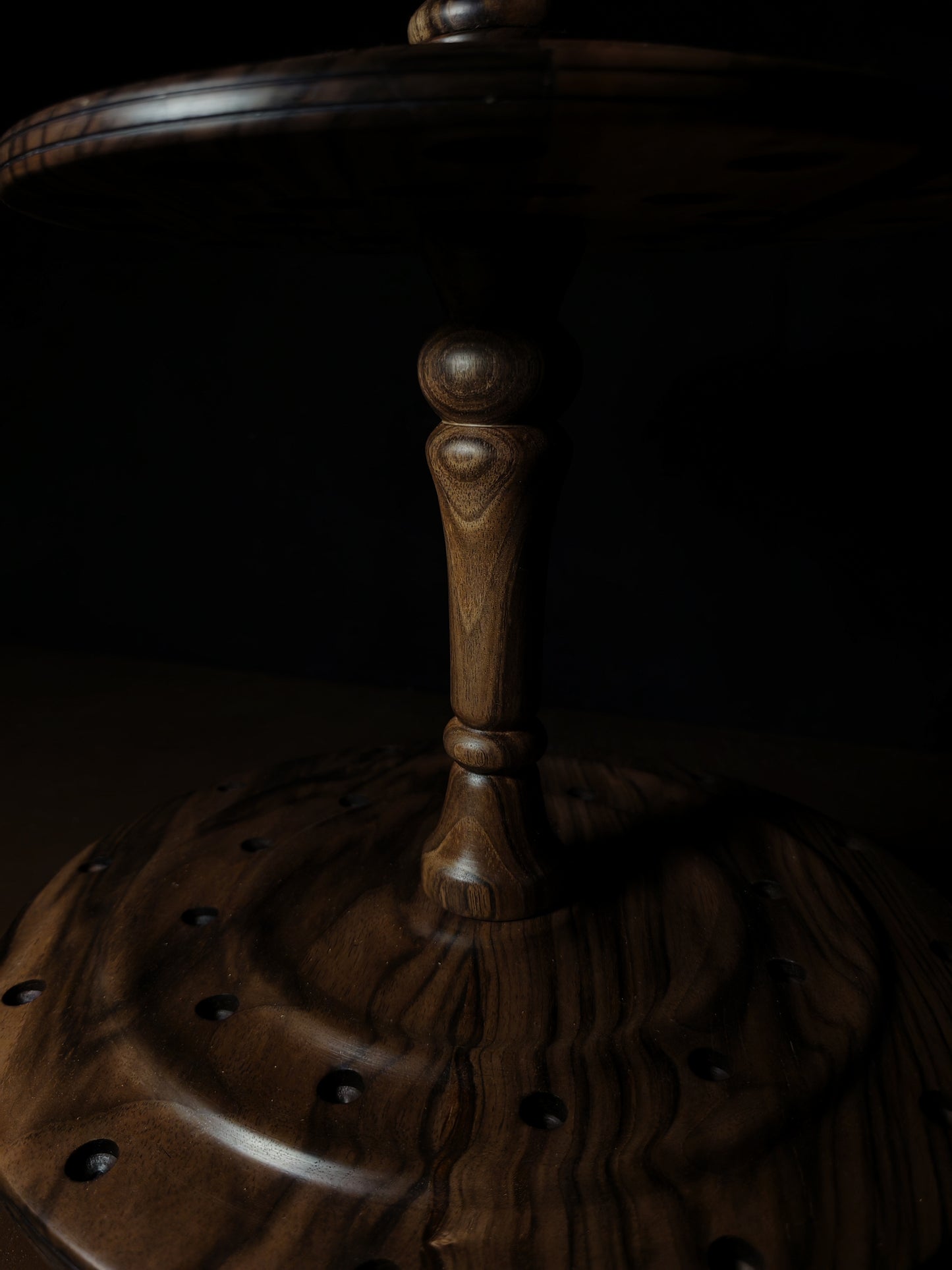 Dark Walnut Rotating Stand for 24 Spindles
