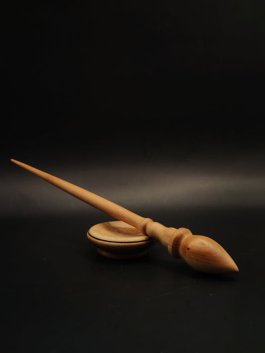 Pear Support Spindle with Two-Color Chestnut Whorl – 24g
