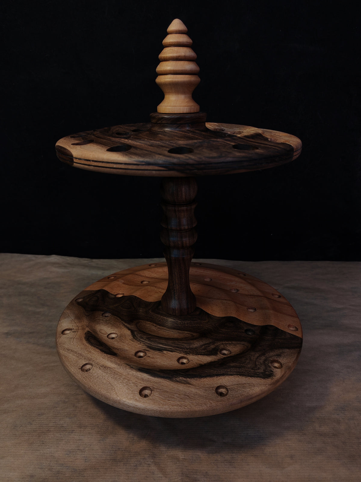 Multi-Wood Rotating Spindle Stand for 24 Spindles