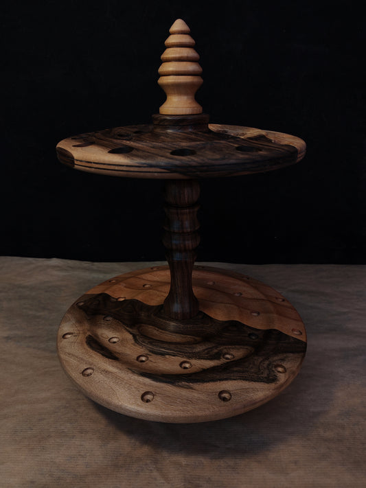 Multi-Wood Rotating Spindle Stand for 24 Spindles