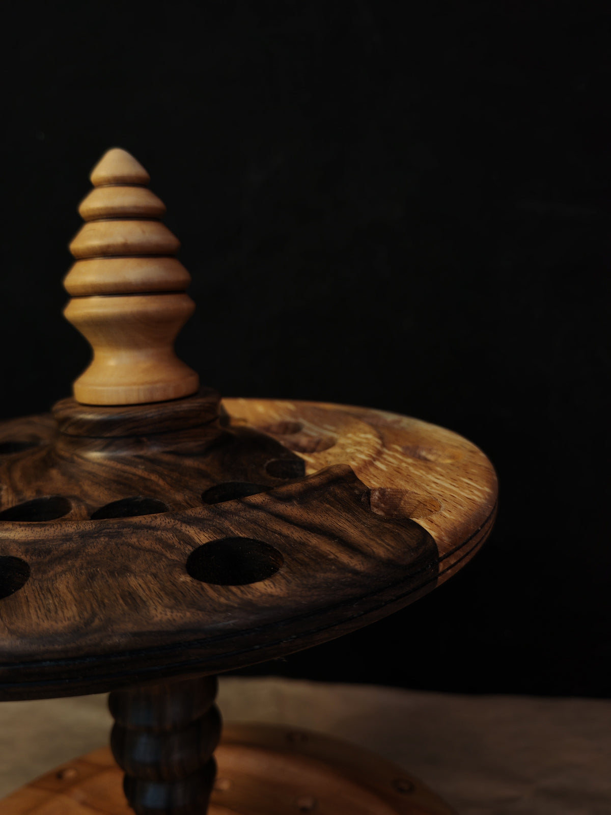 Multi-Wood Rotating Spindle Stand for 24 Spindles