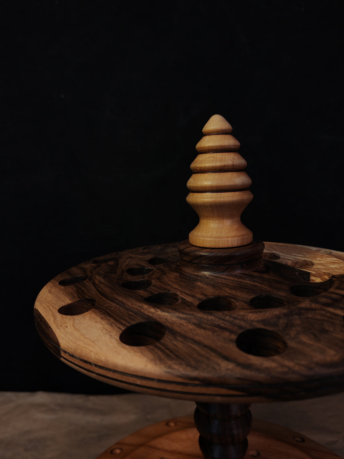 Multi-Wood Rotating Spindle Stand for 24 Spindles