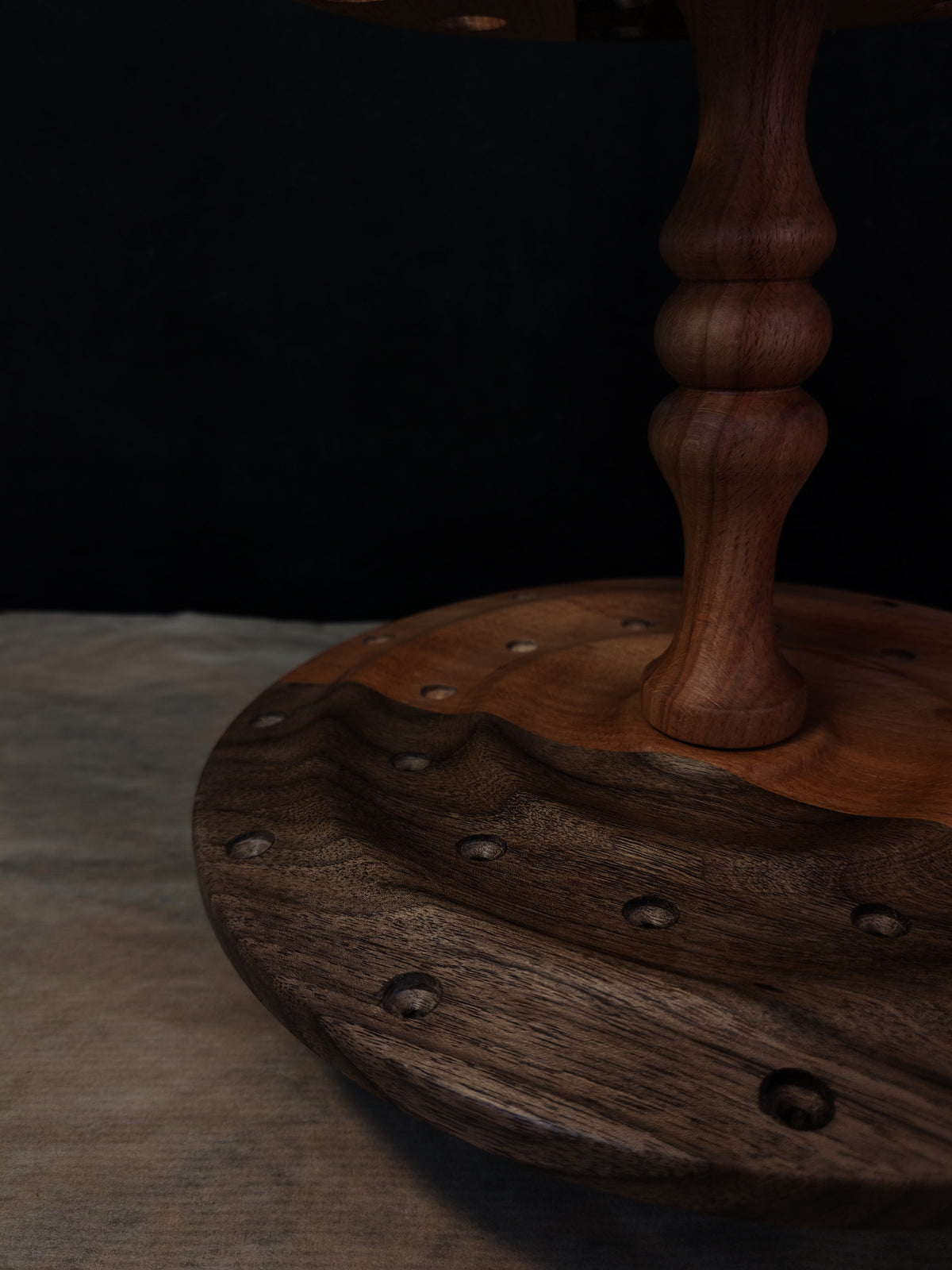 Red Beech Multi-Wood Rotating Spindle Stand for 24 Spindles